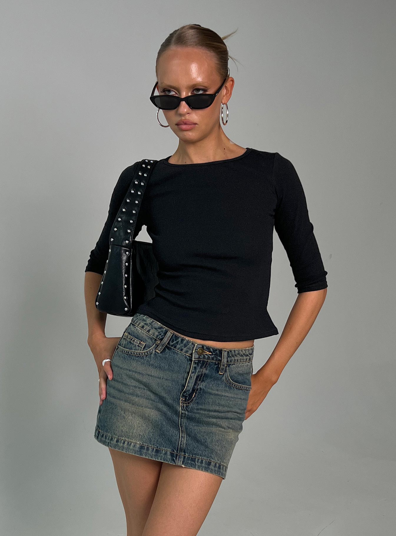 Elaia 34 Sleeve Top Black