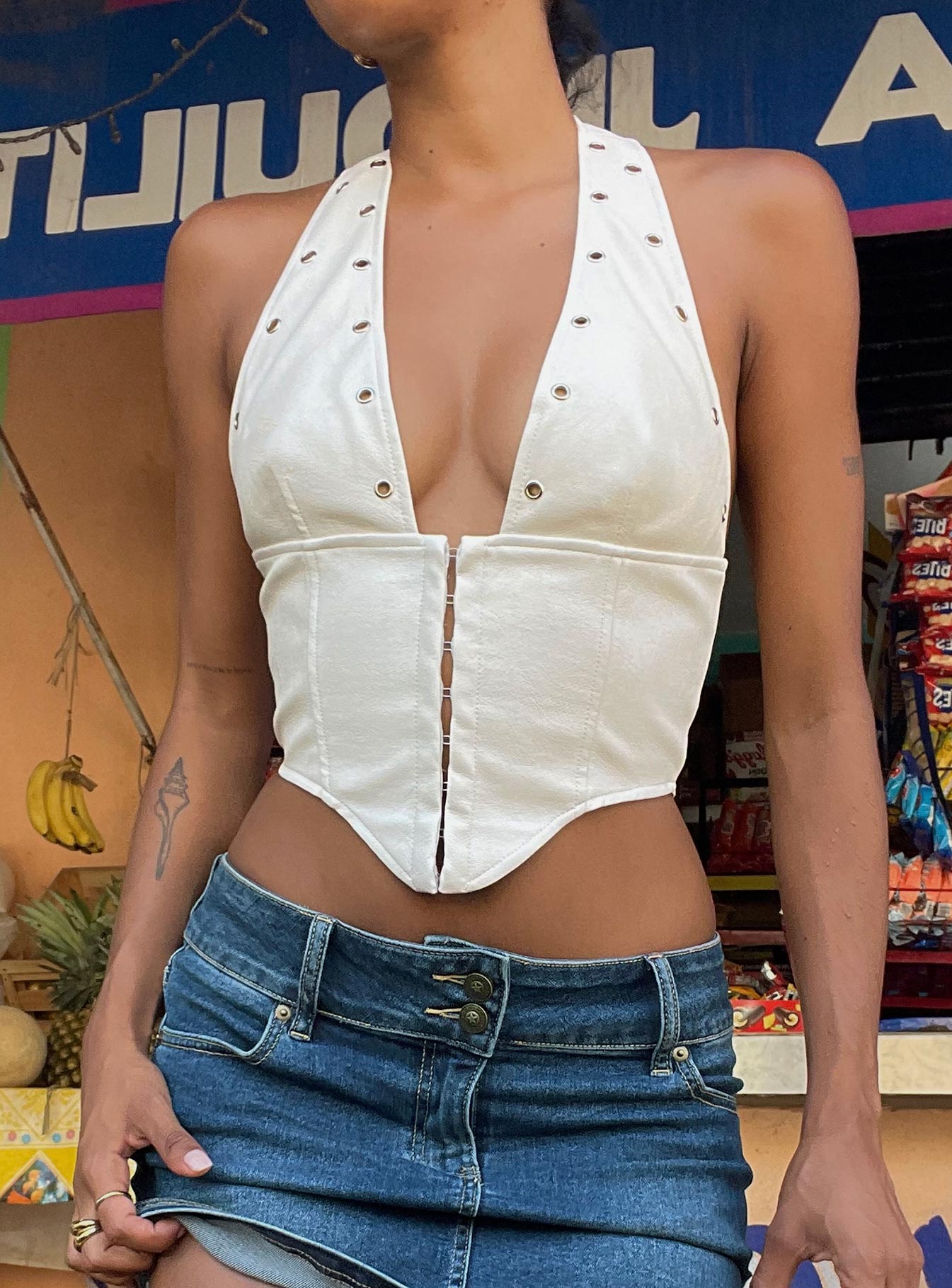 Palladia Pu Jordy Corset White