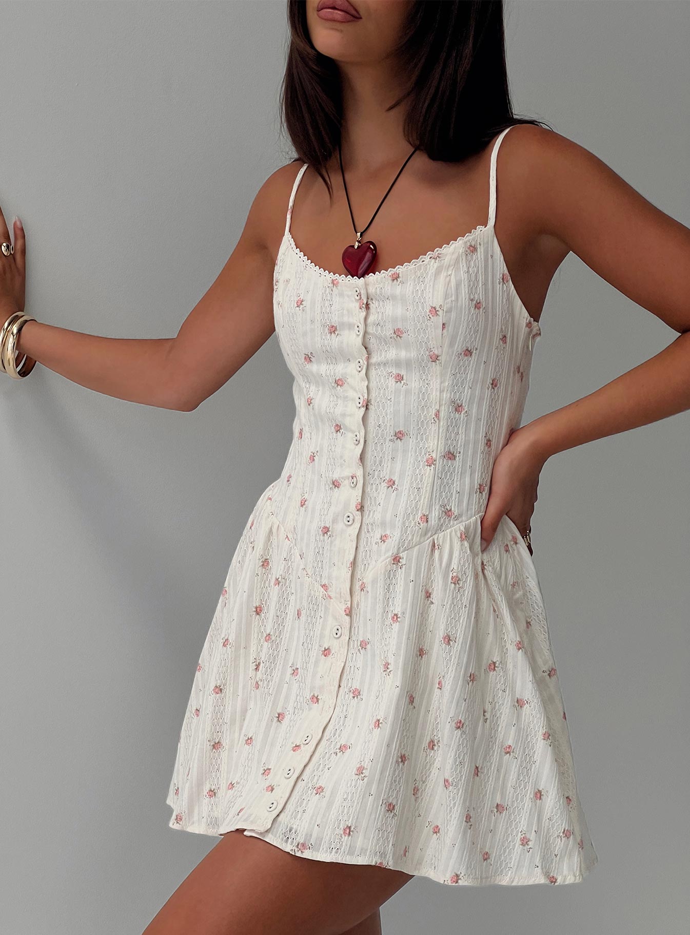 Toulouse Mini Dress Cream  Floral