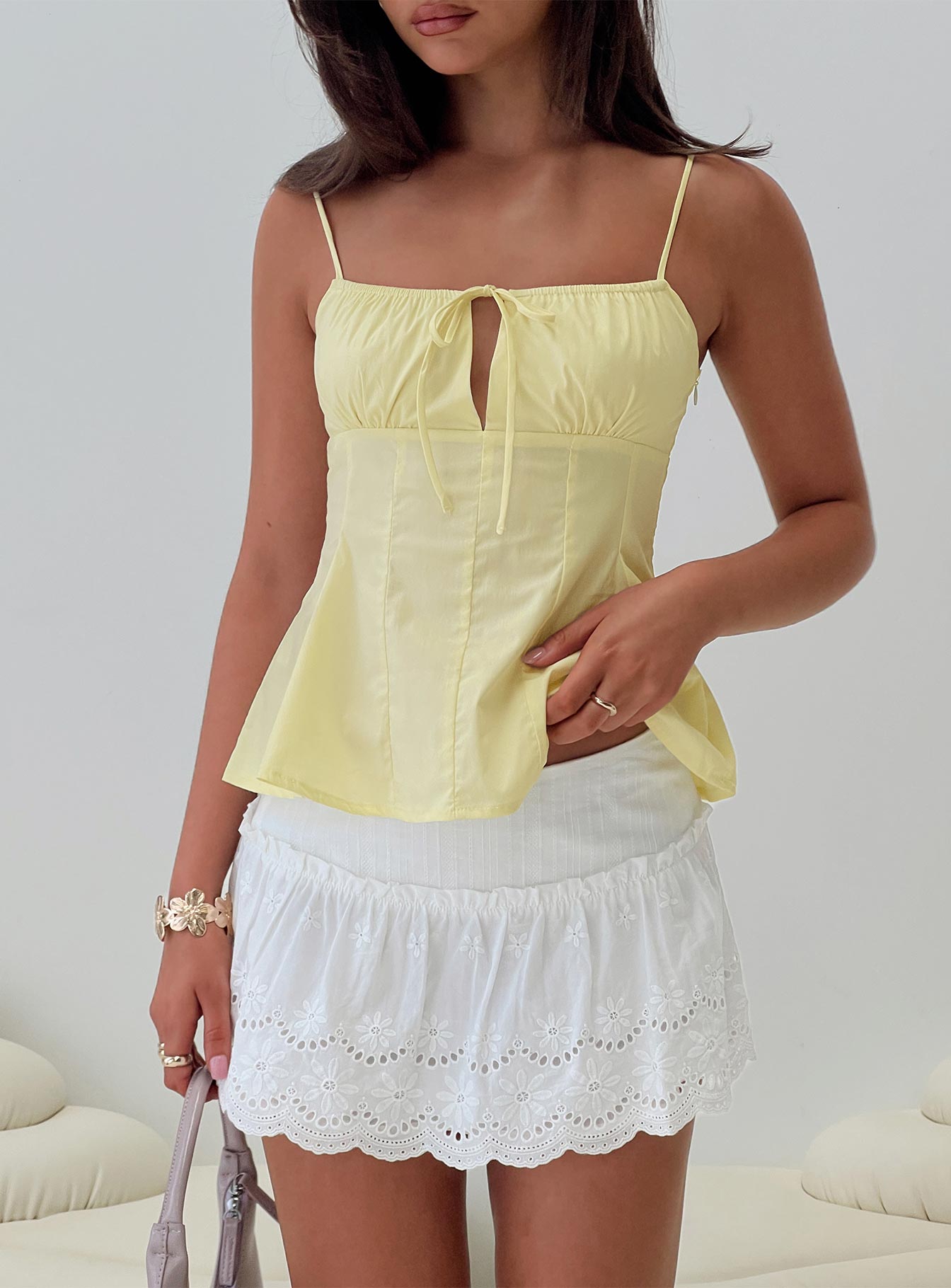 Babies Breath Embroidered Mini Skirt White - Image 8