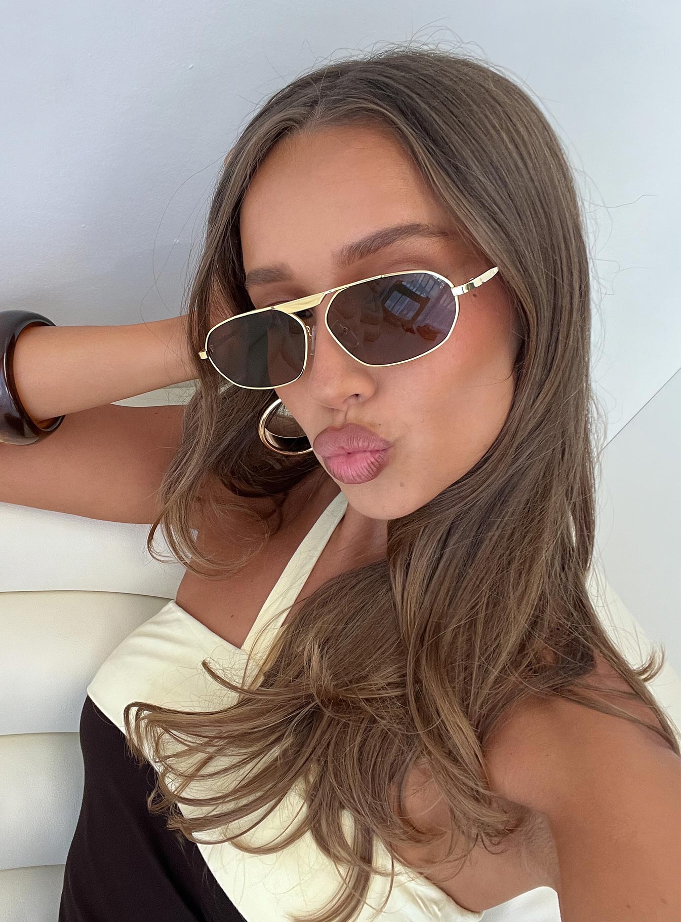 Elegance Sunglasses Gold  Brown