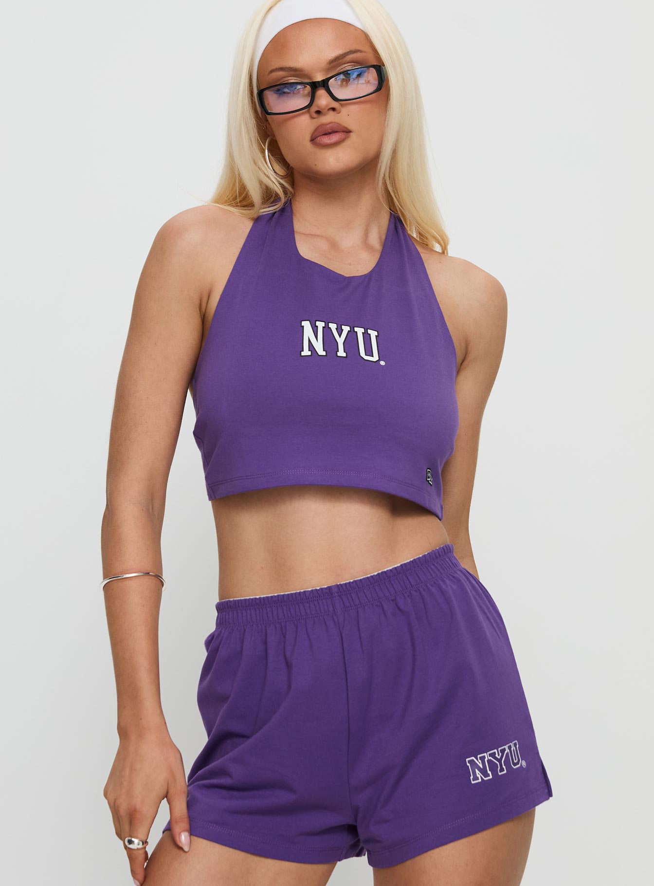 Nyu Tailgate Halter Top Violet