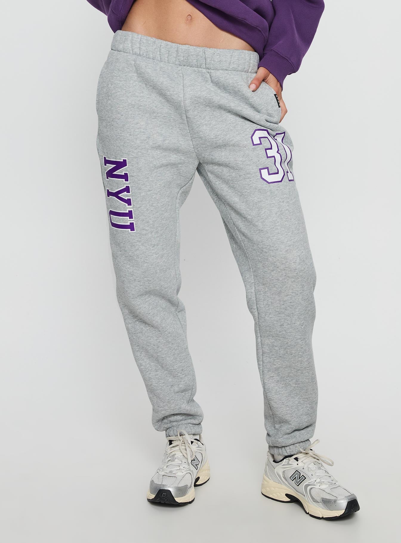 Nyu Basic Sweatpants Heather Grey