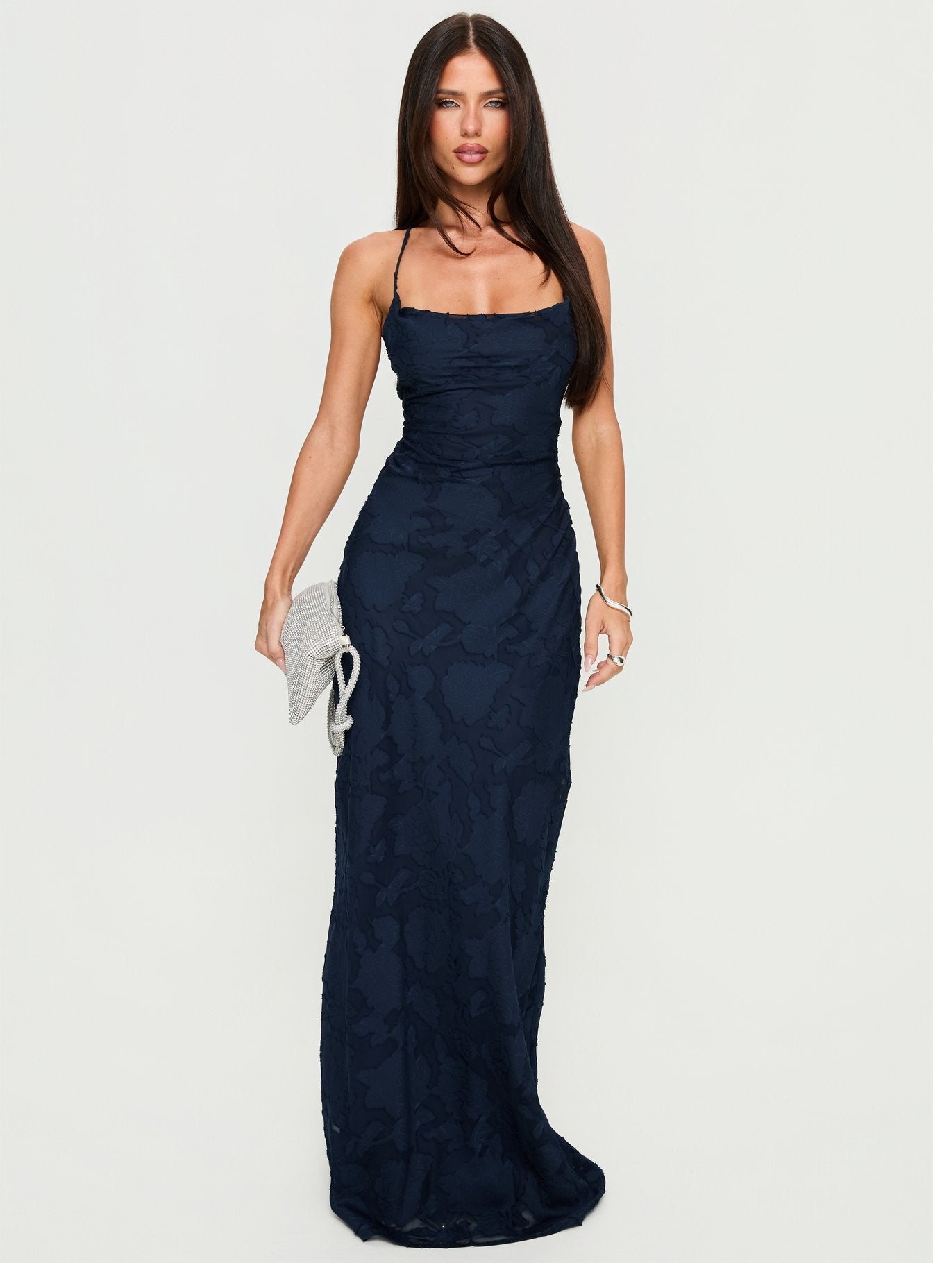 Celena Maxi Dress Navy Burnout - Image 2