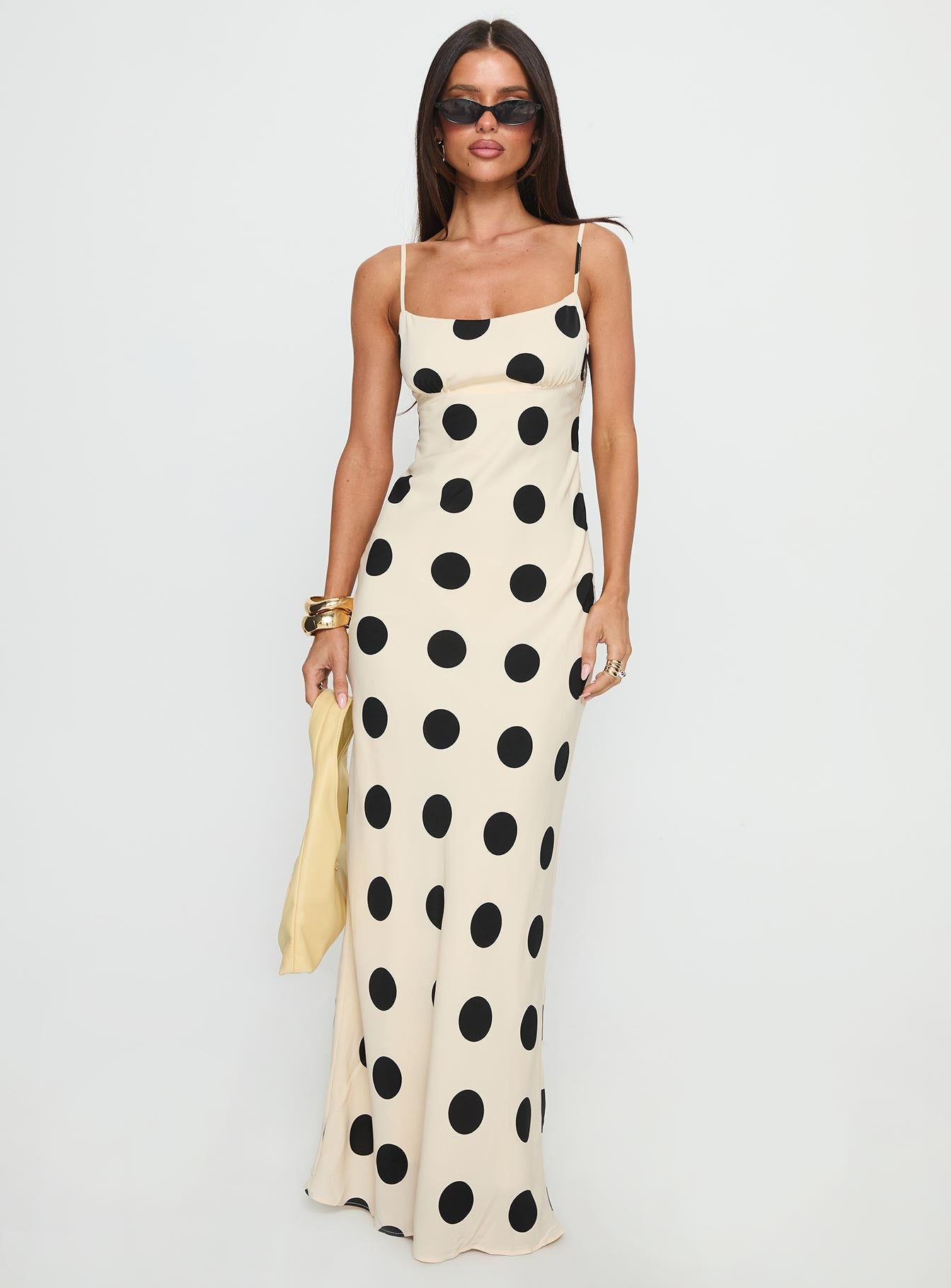 Avienna Maxi Dress Cream Polka Dot - Image 2