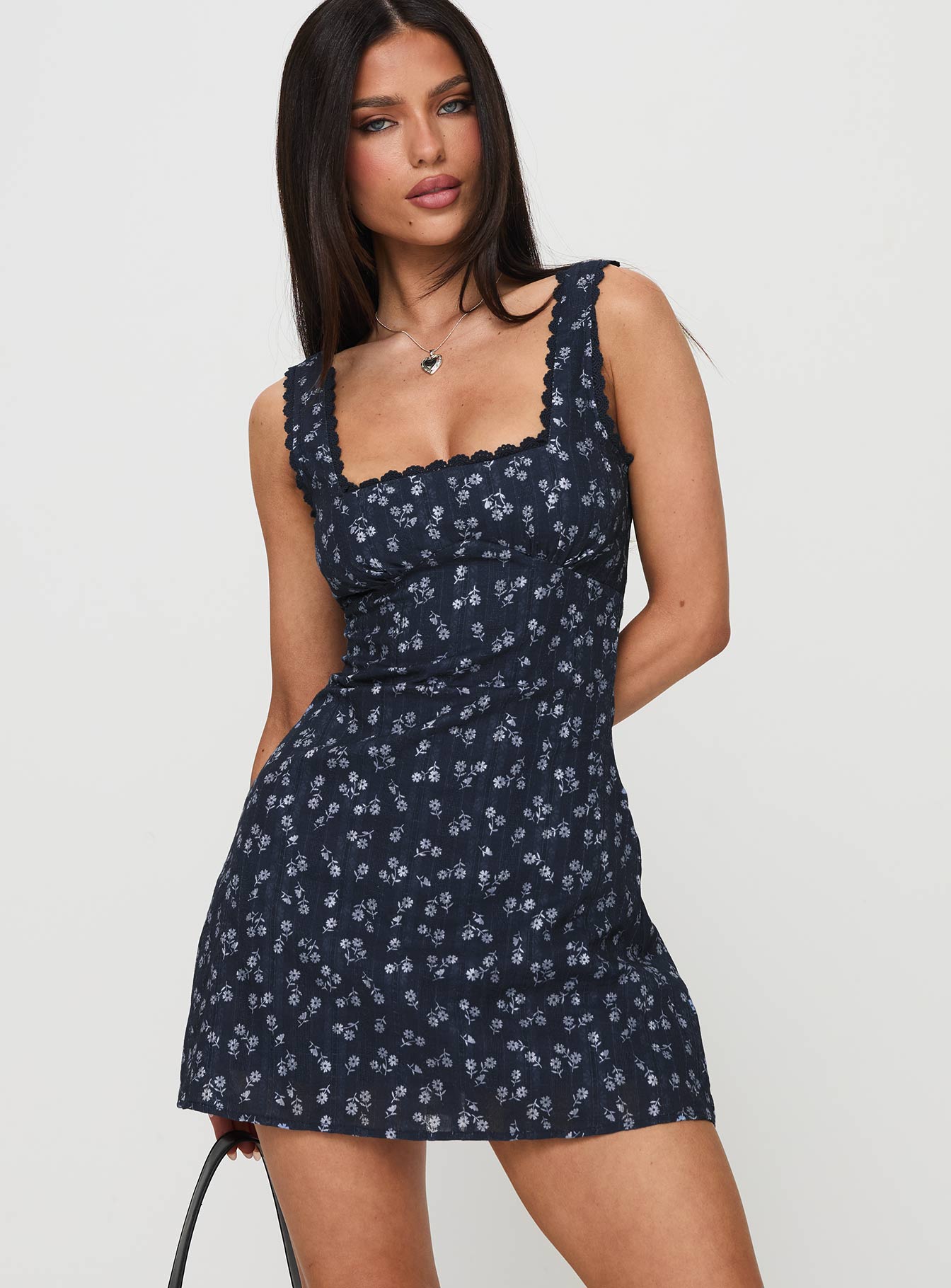 Dasha Mini Dress Navy Floral - Image 2