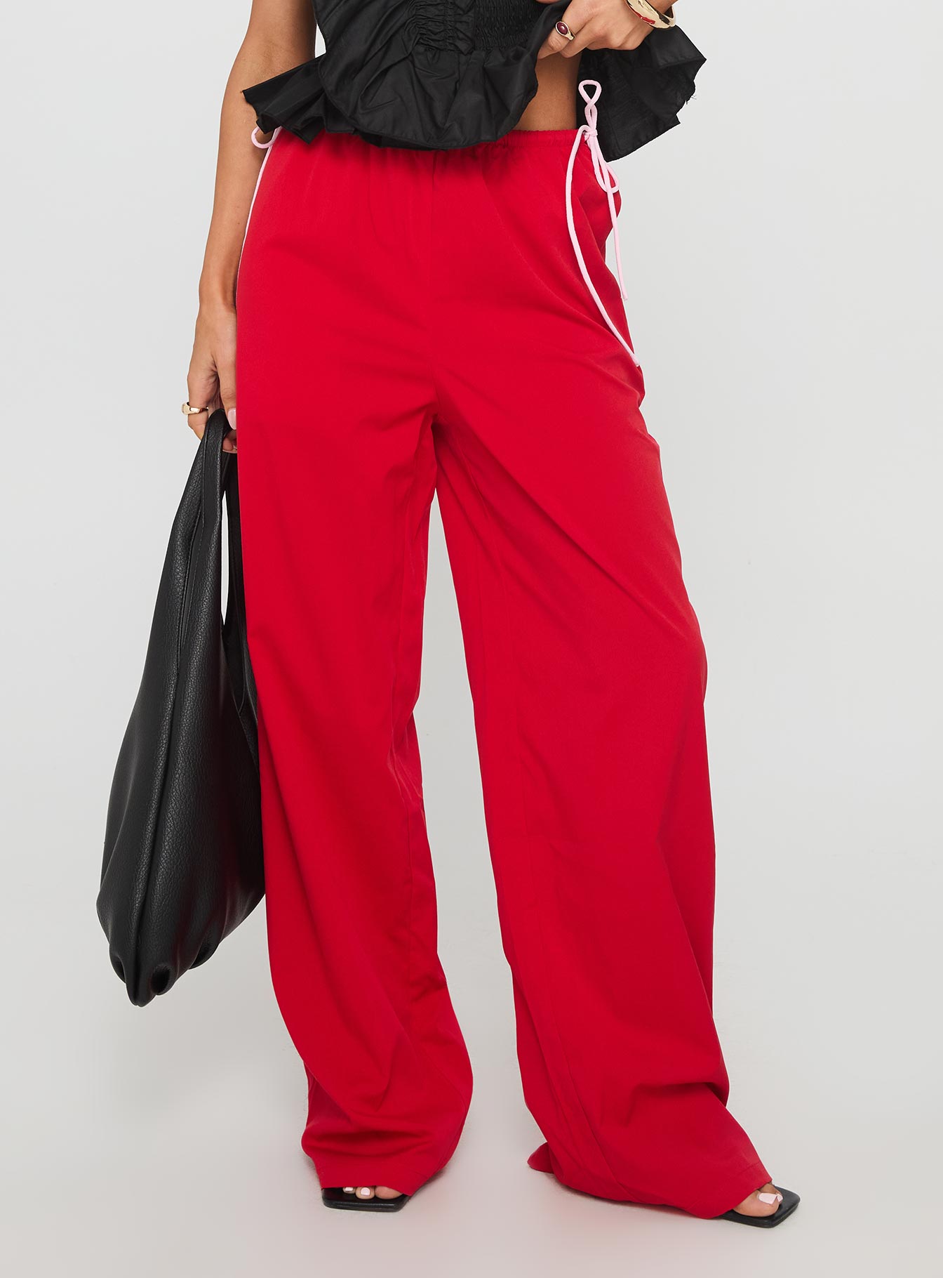 Sweet As Sugar Bow Pants Red  Pink