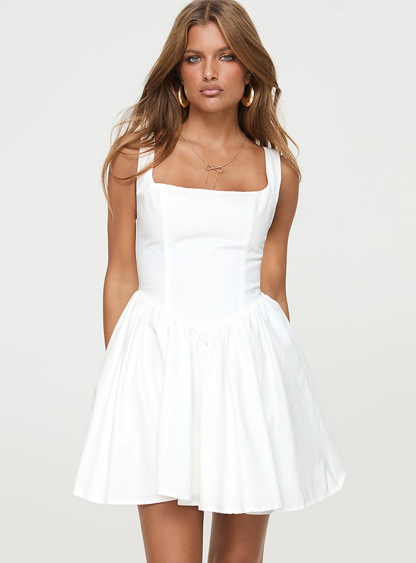 Straplie Mini Dress White - Image 2