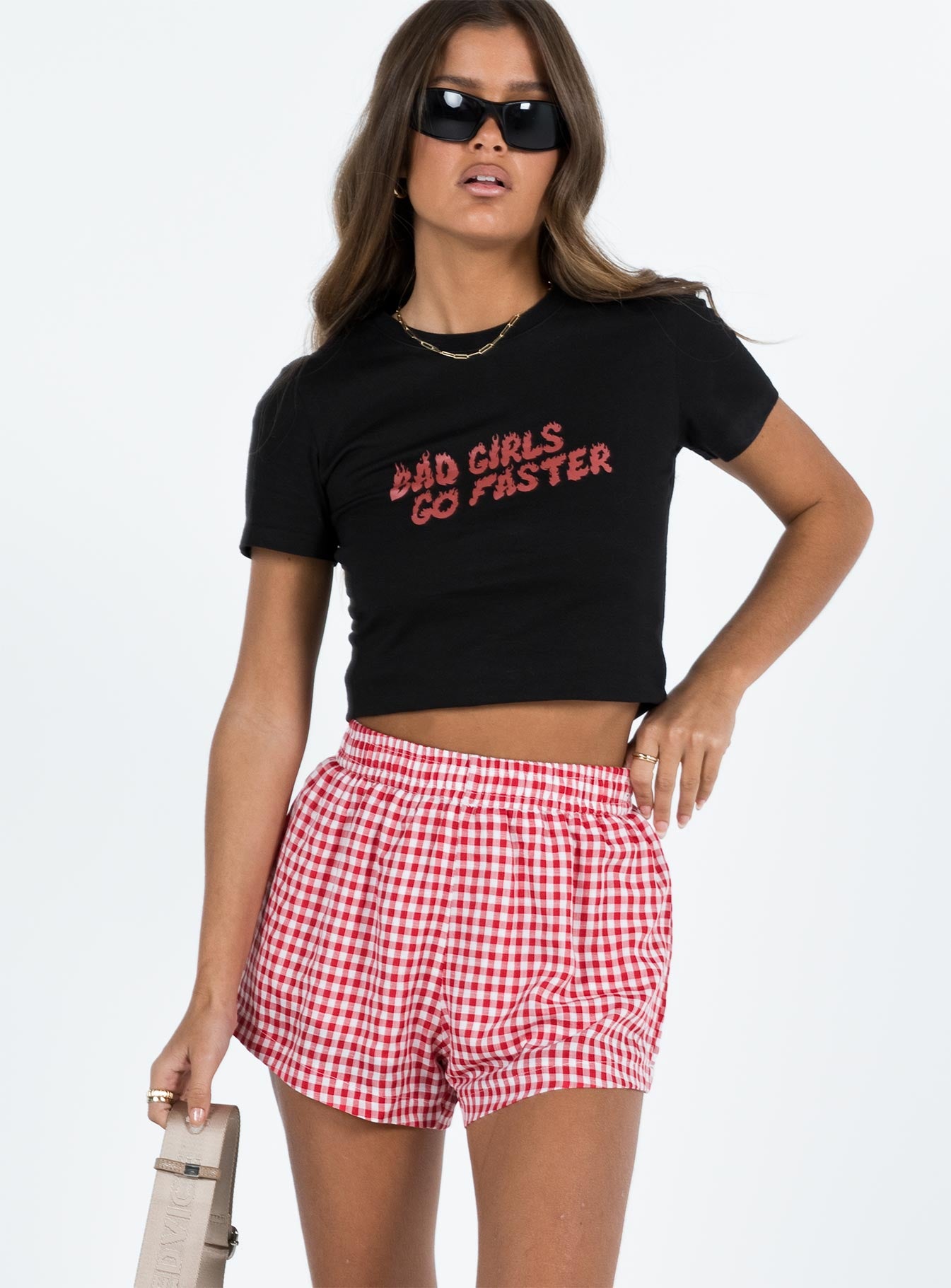 Beach House Shorts Red White Gingham - Image 2