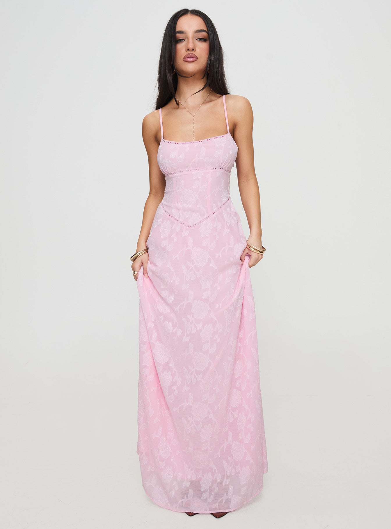 South Of France Maxi Dress Pink Petite - Image 2