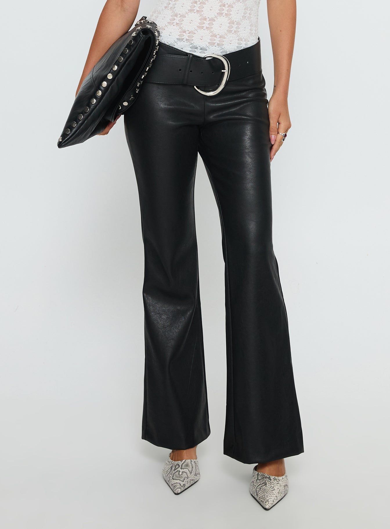 Azria Faux Leather Pants Black - Image 2