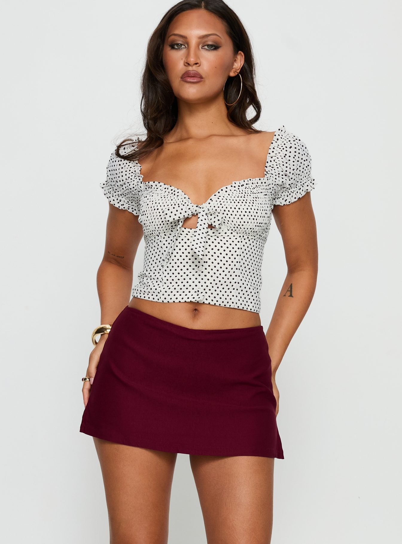 Cant Sleep Skort Burgundy - Image 2