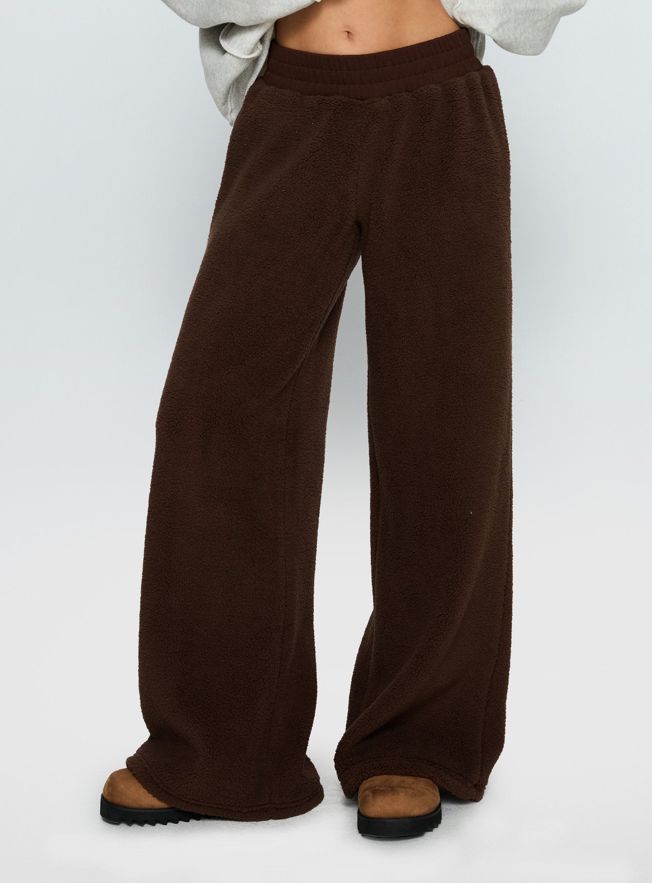 Siberia Fleece Track Pant Chocolate Brown - Image 2