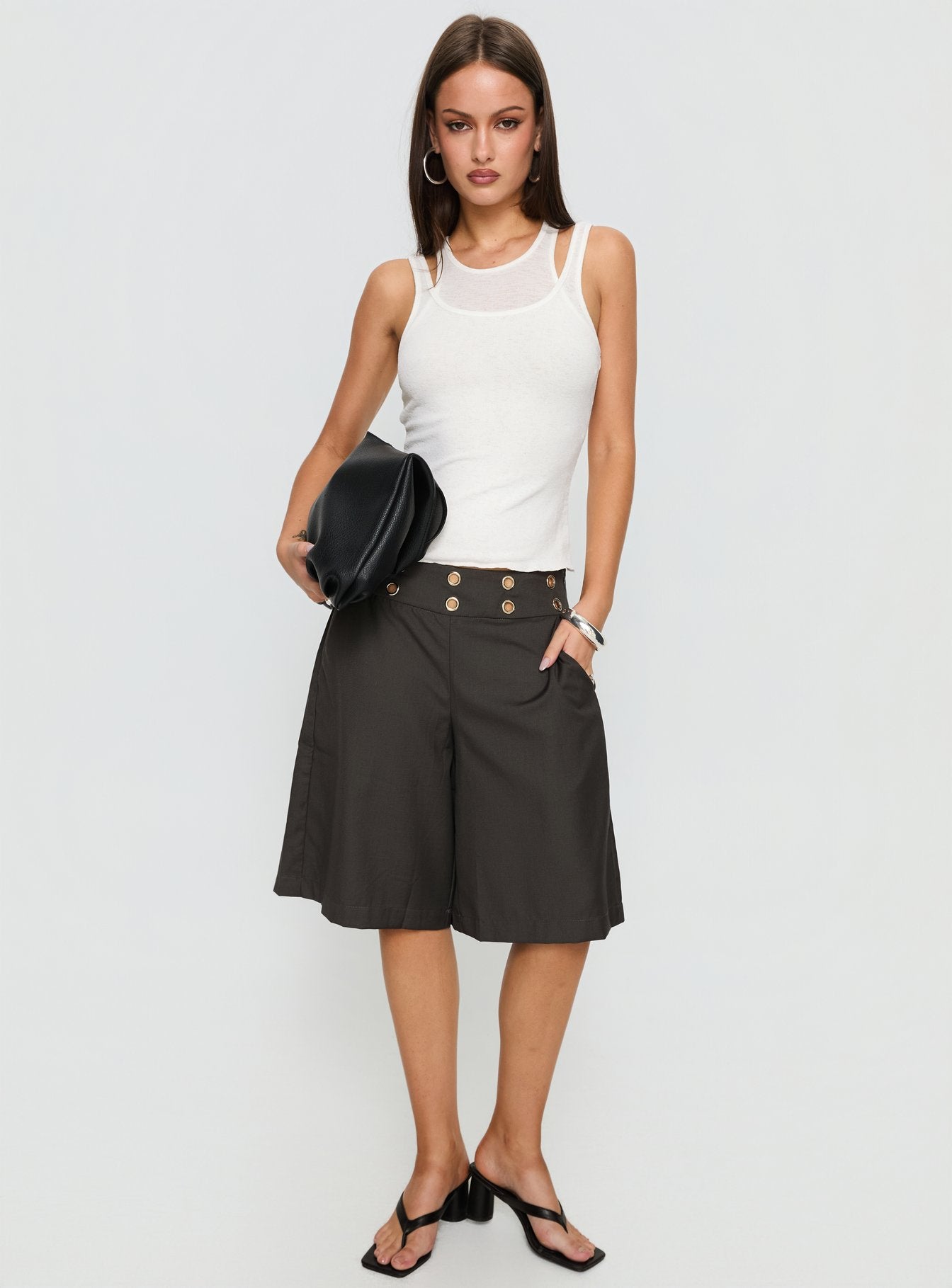 Teza Eyelet Jorts Grey - Image 2