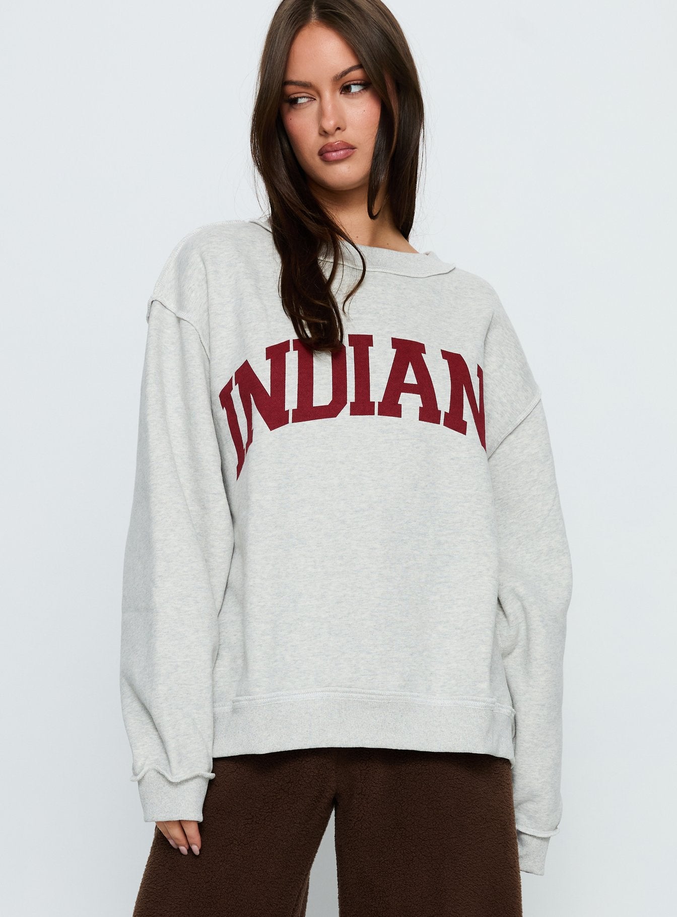When In Indiana Mock Neck Jumper Grey - Image 2