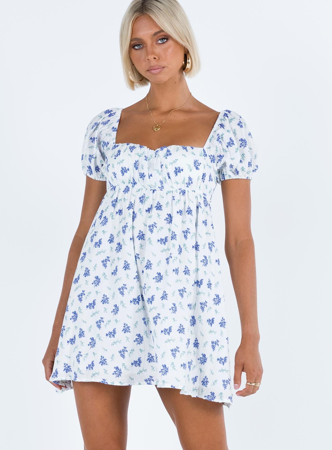 Lets Dance Mini Dress Blue Floral - Image 3