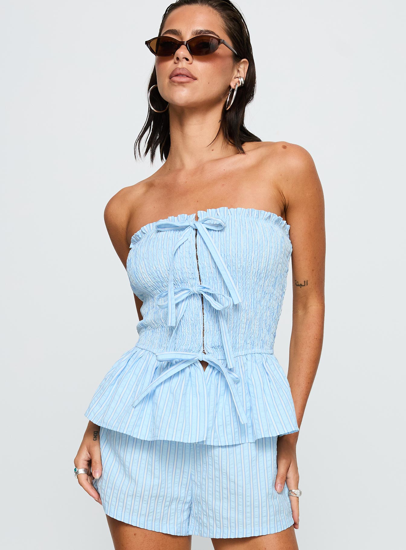 Saskea Strapless Top Blue - Image 2