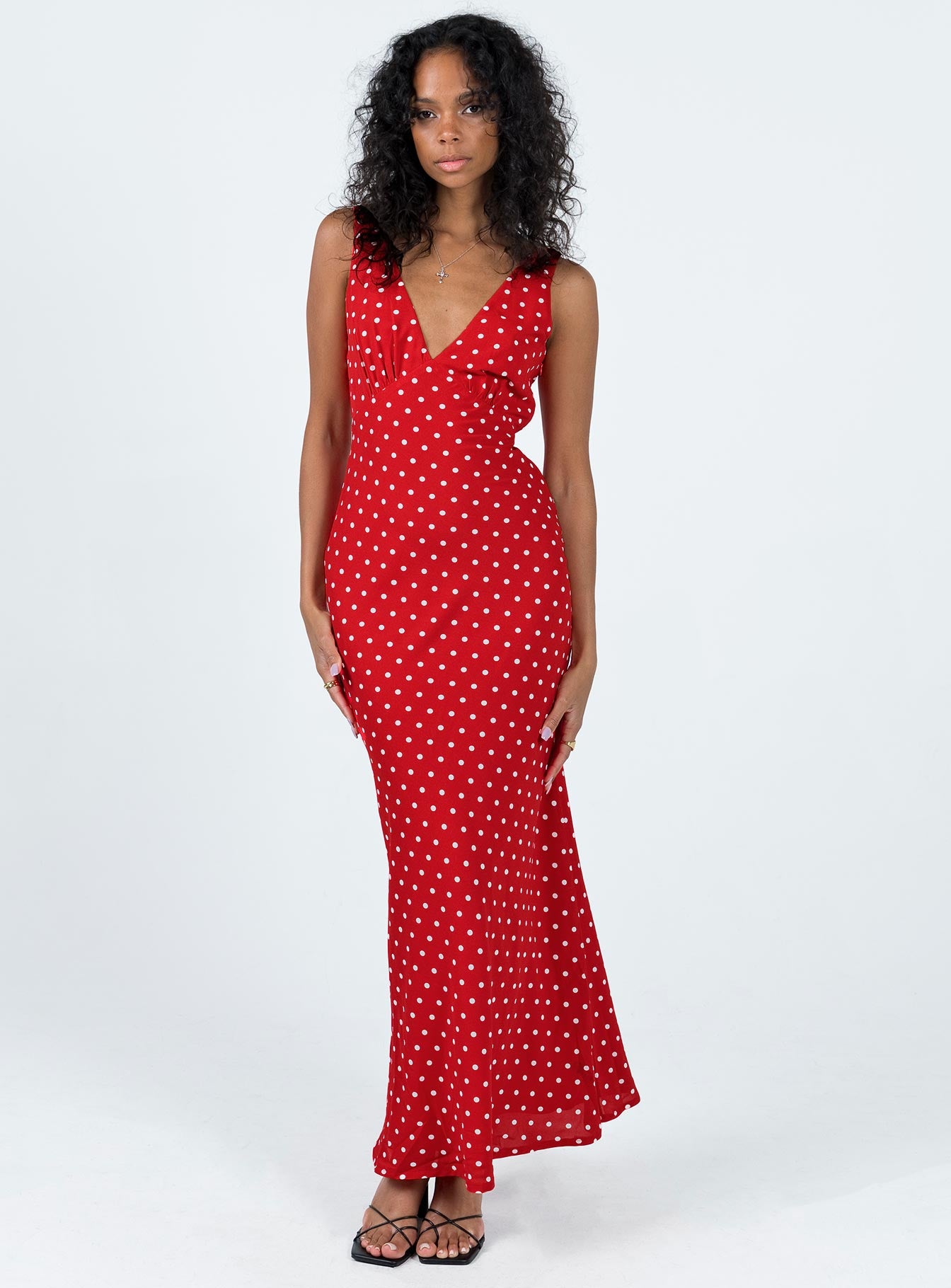 Nellie Maxi Dress Red Polka Dot - Image 2