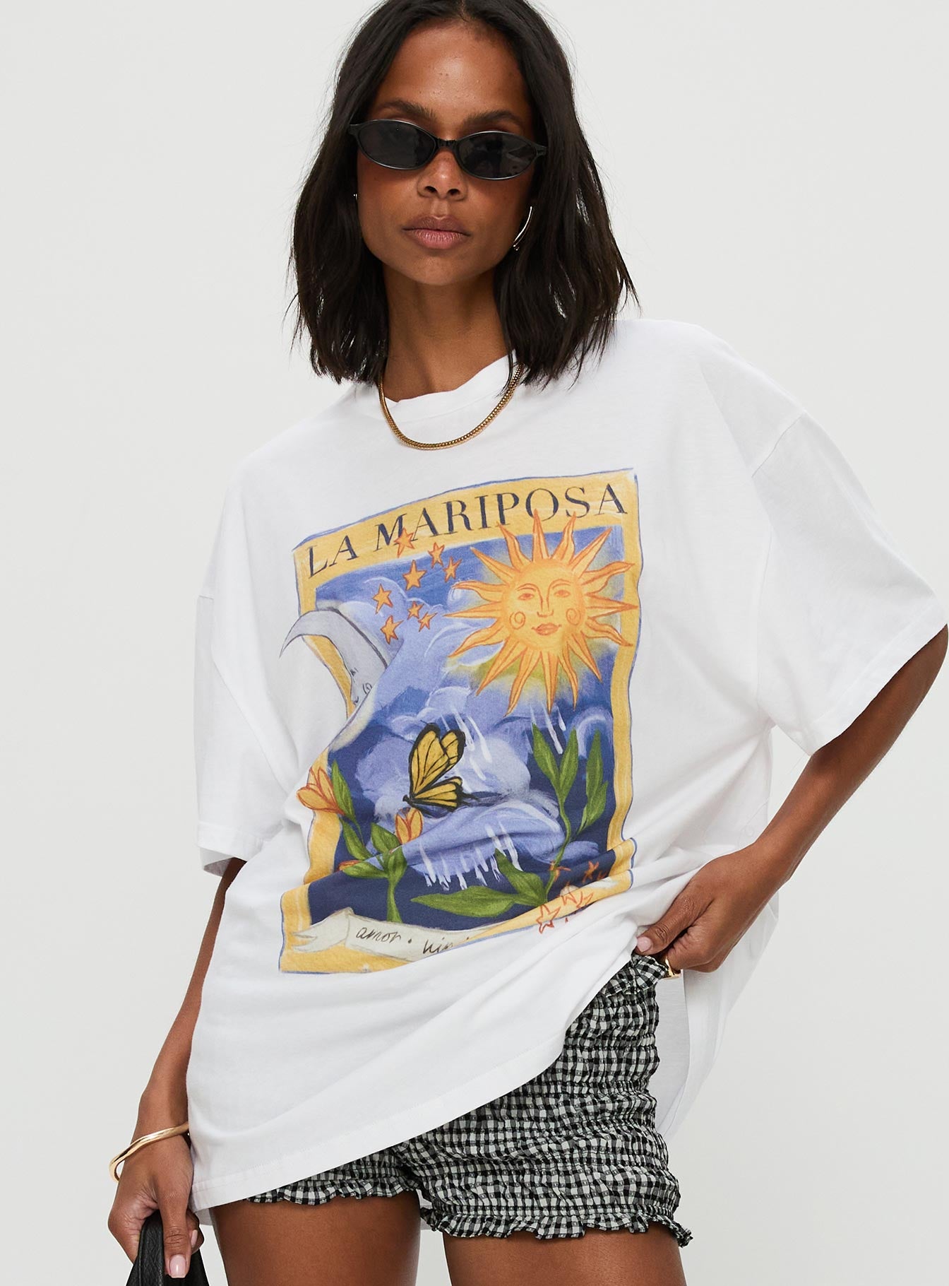 Tarot Card Oversized Graphic Top White Multi - Image 2