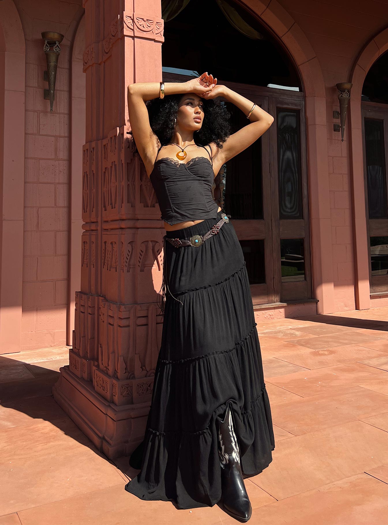 Miriah Maxi Skirt Black - Image 9