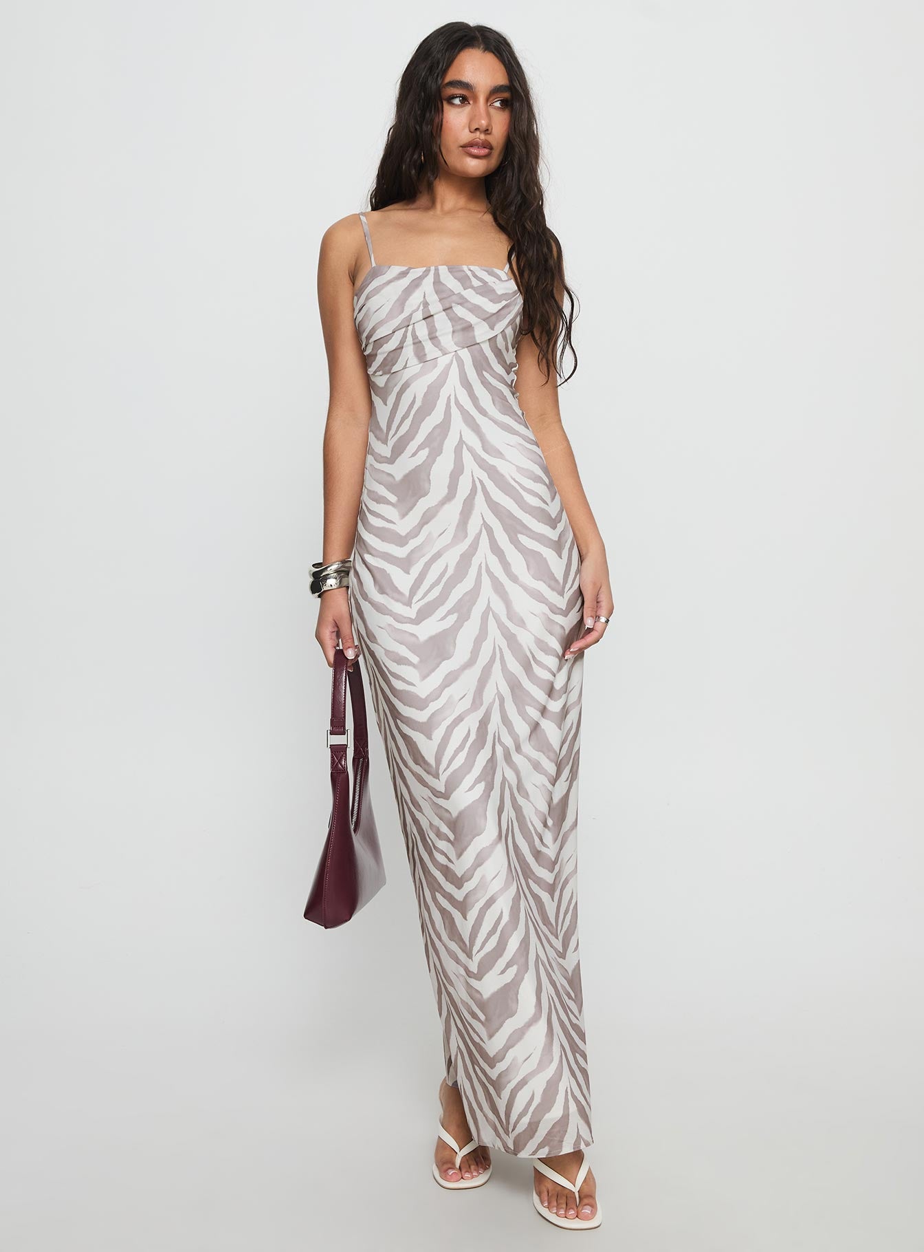 Kierra Mesh Maxi Dress Zebra - Image 2