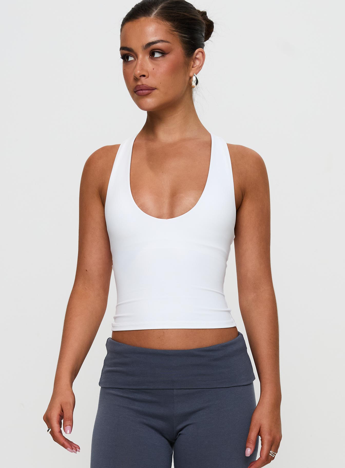 Fast Track Longline Active Tank Top White - Image 2