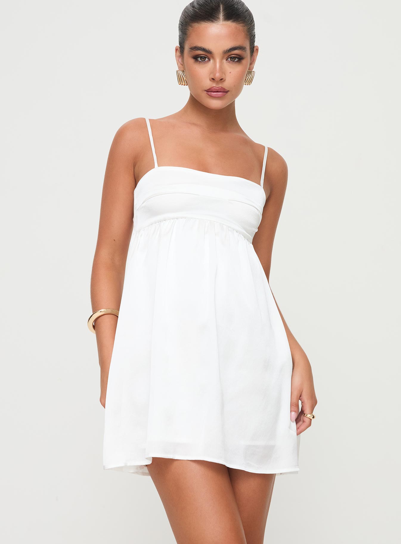 Ortega Mini Dress White - Image 2