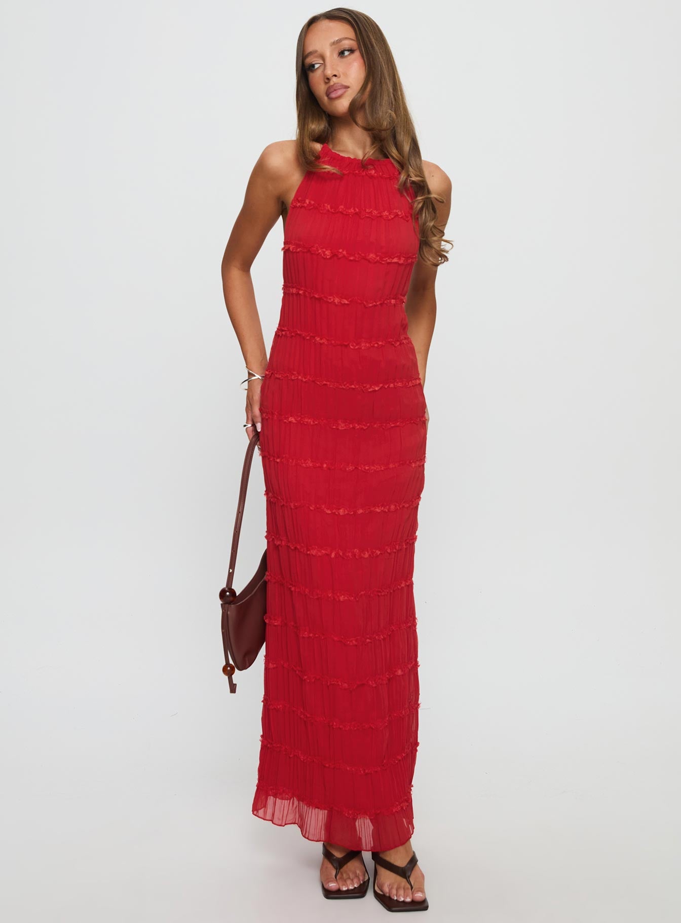 Klarissa Halter Maxi Dress Red - Image 2