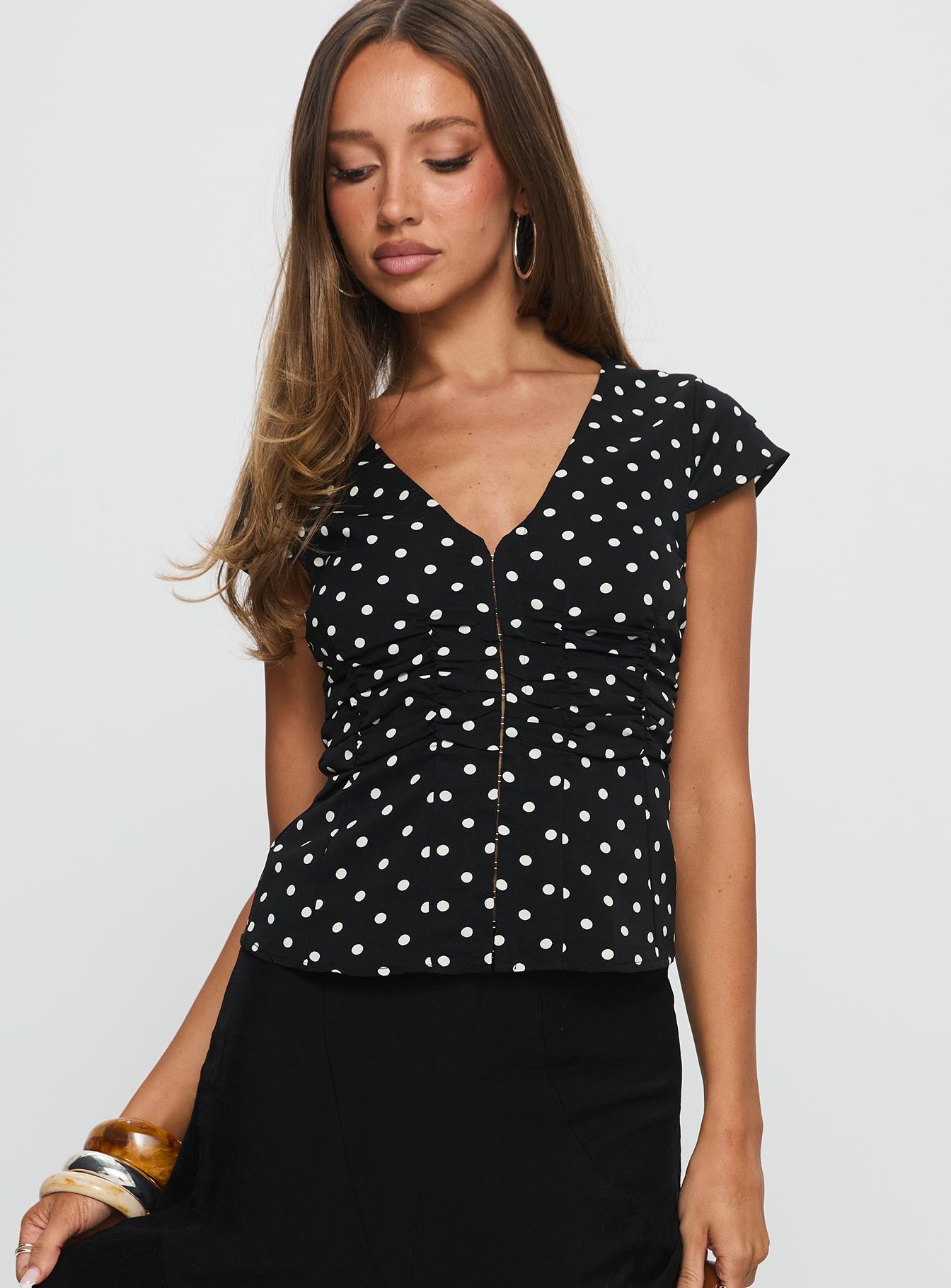 Indulgence Corset Top Black Polka - Image 2