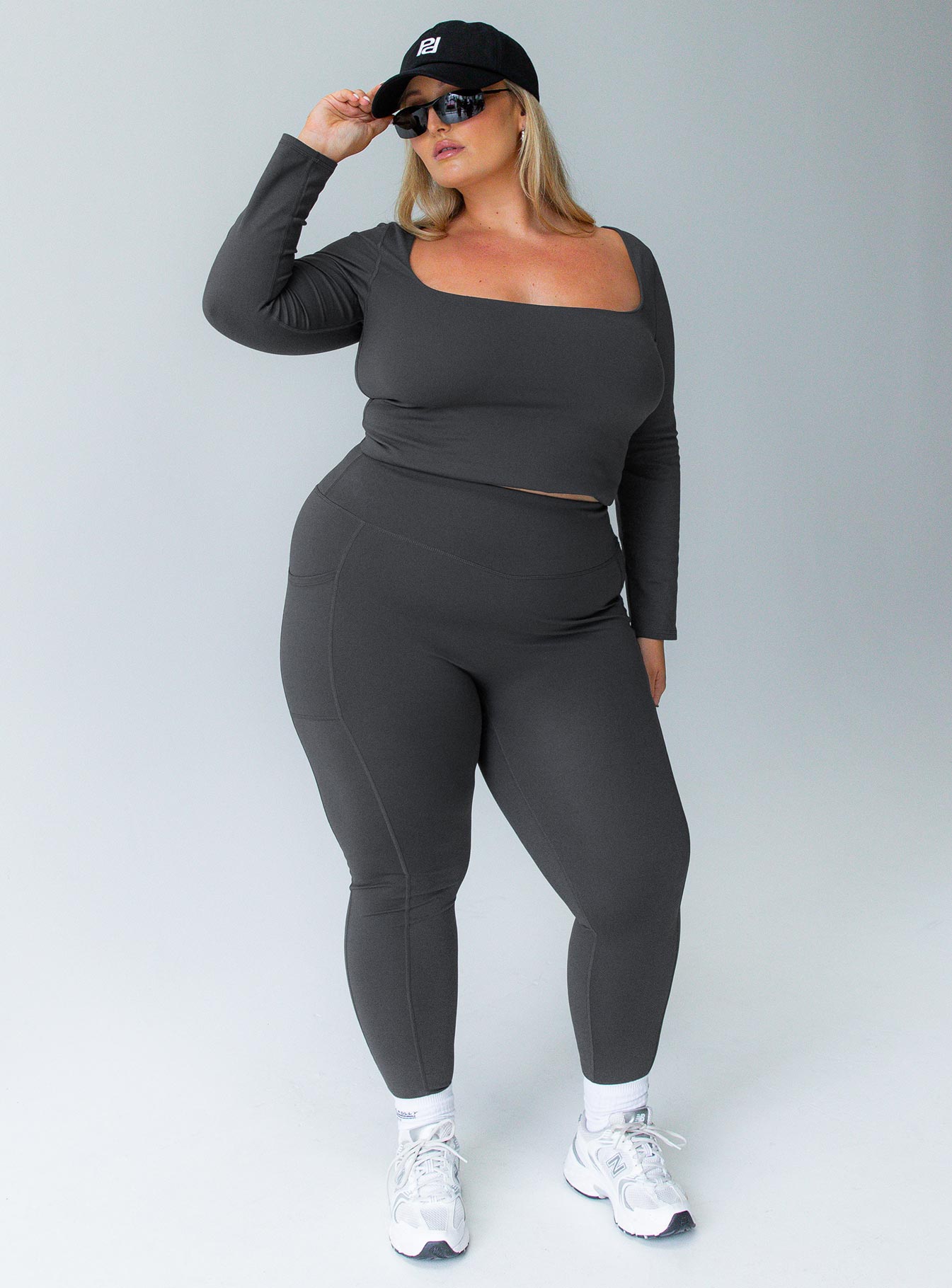 Unstoppable Activewear 78 Leggings Grey Curve