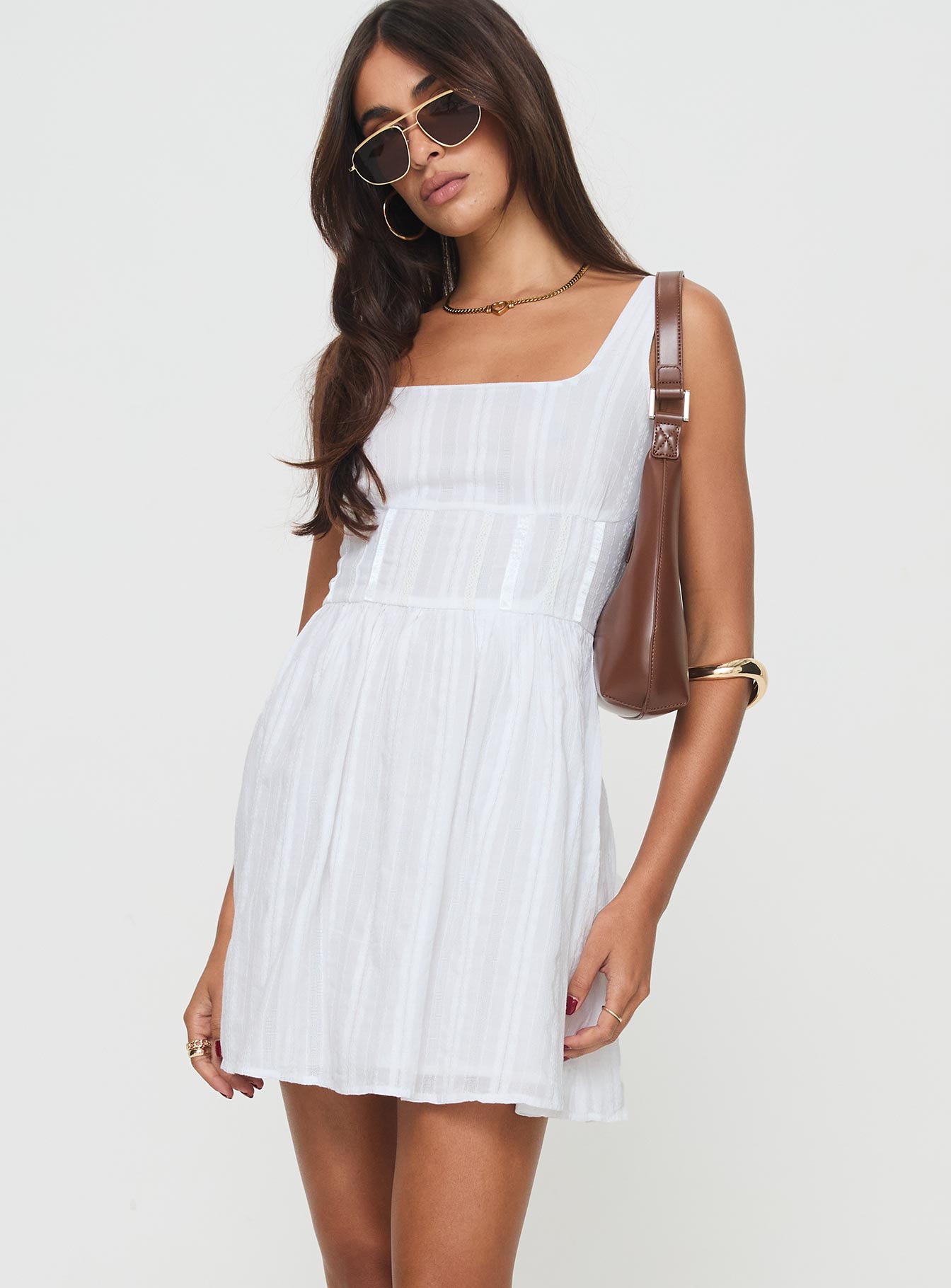 Lorinda Mini Dress White - Image 2