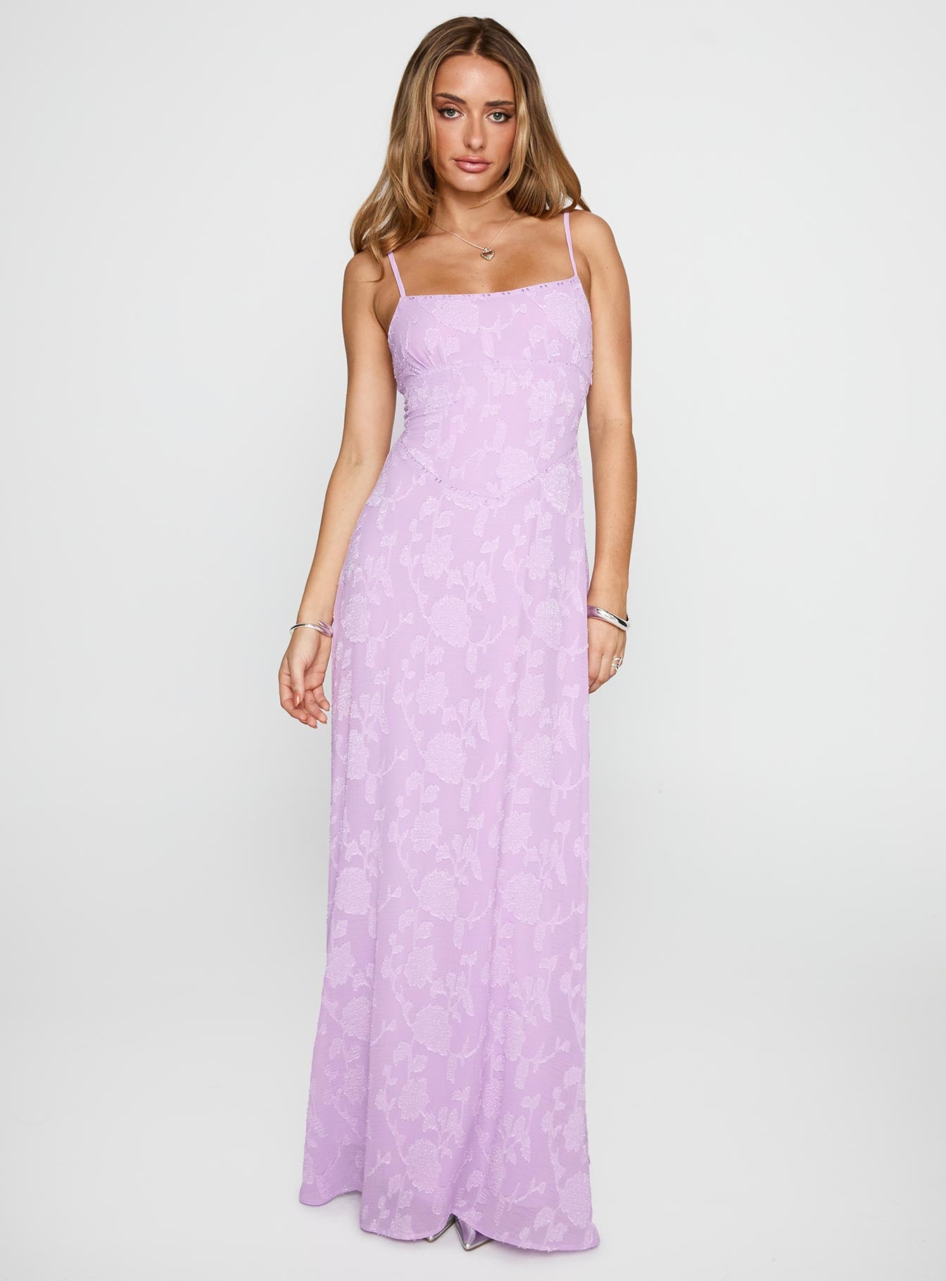 South Of France Maxi Dress Lilac - Image 2