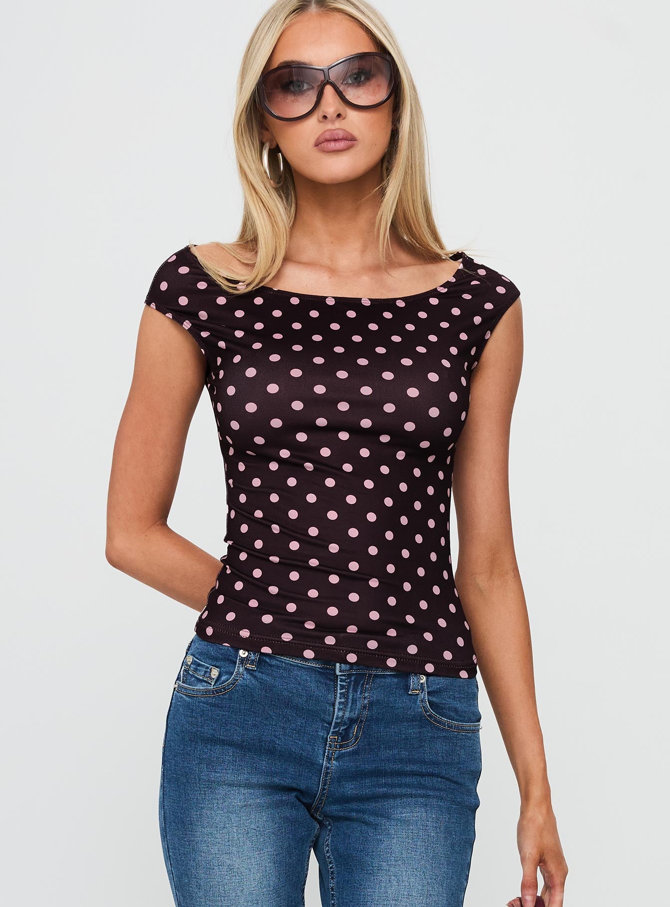 Cheirosa Off Shoulder Top Chocolate Pink - Image 2