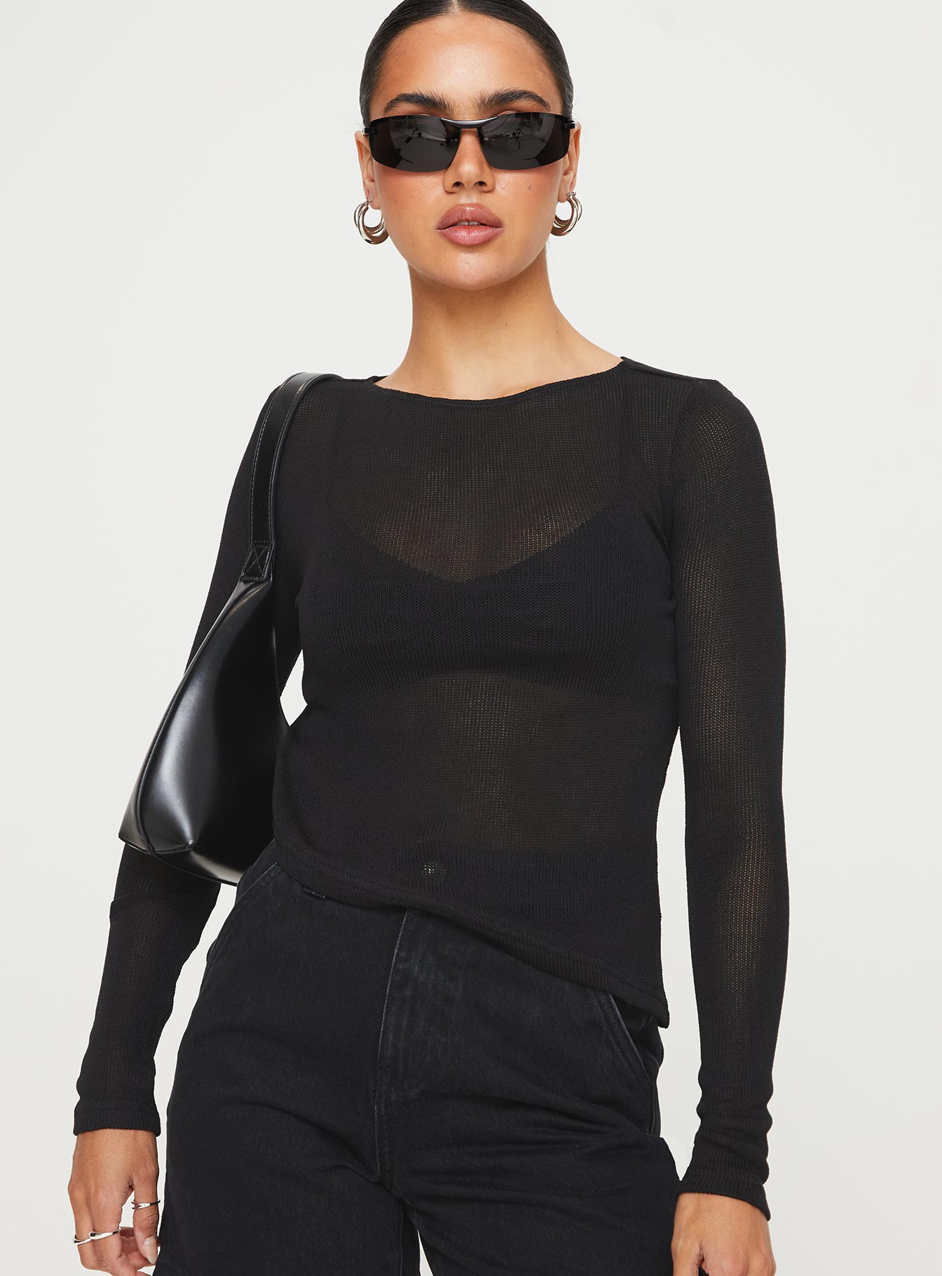 Pratt Long Sleeve Top Black - Image 2