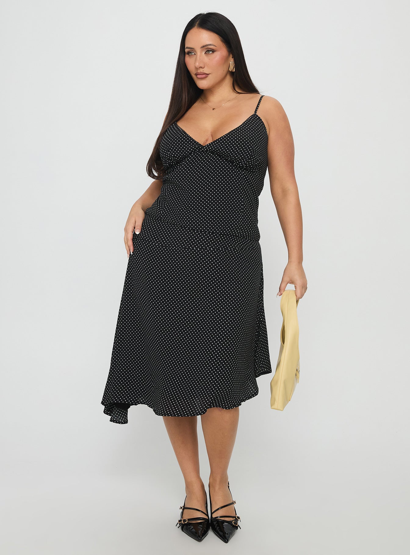 Cabernet Asymmetrical Set Black Polka Curve - Image 2
