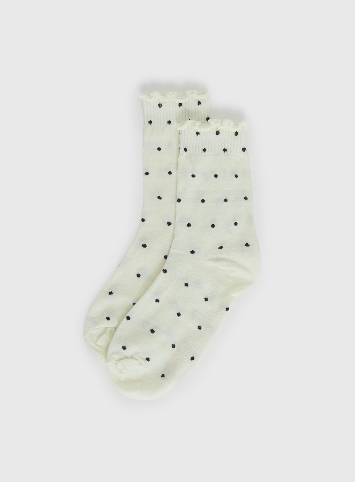Pillowtalk Frill Socks Cream Polka - Image 2