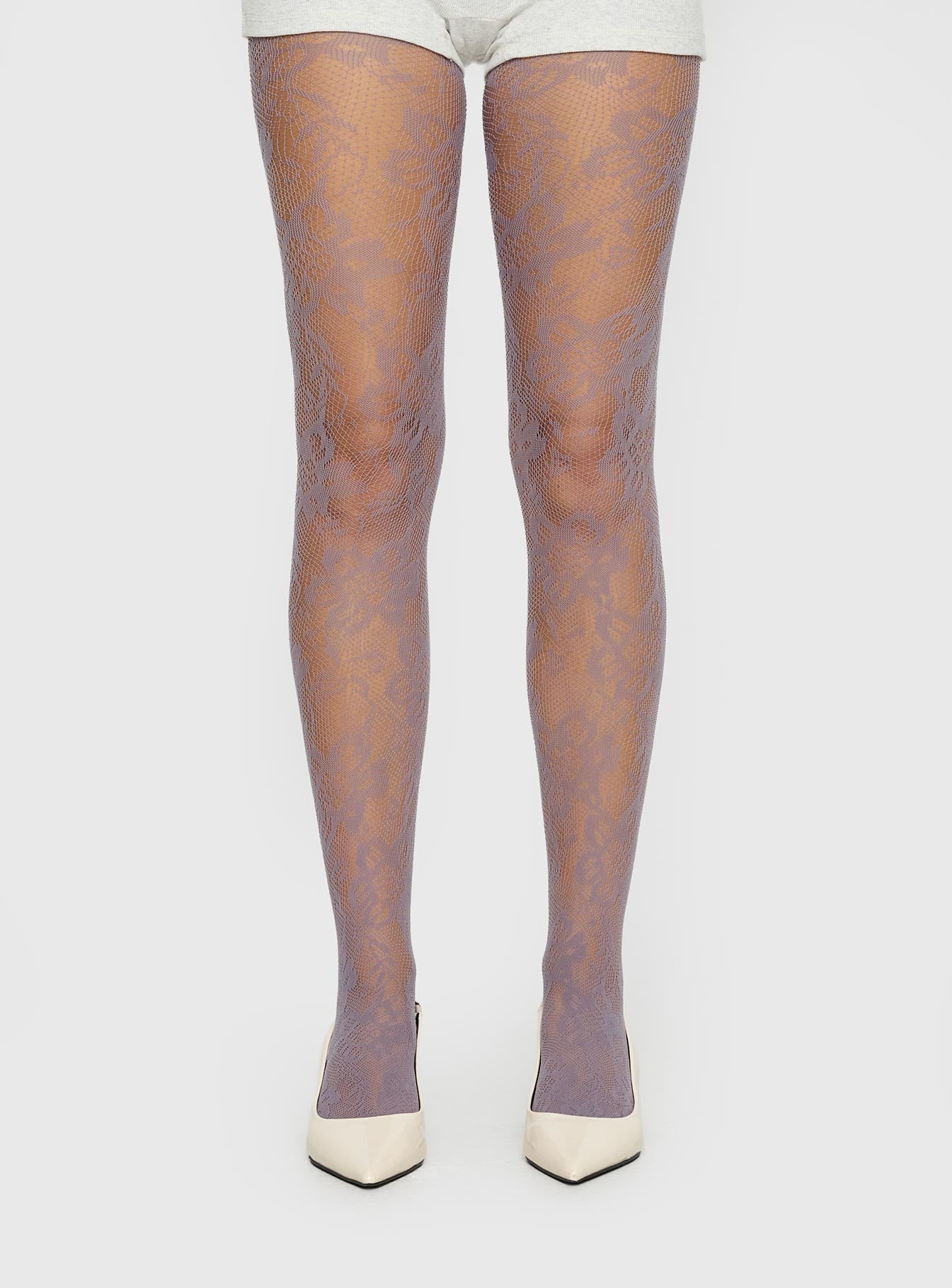 Ammelia Sheer Lace Tights Grey - Image 2