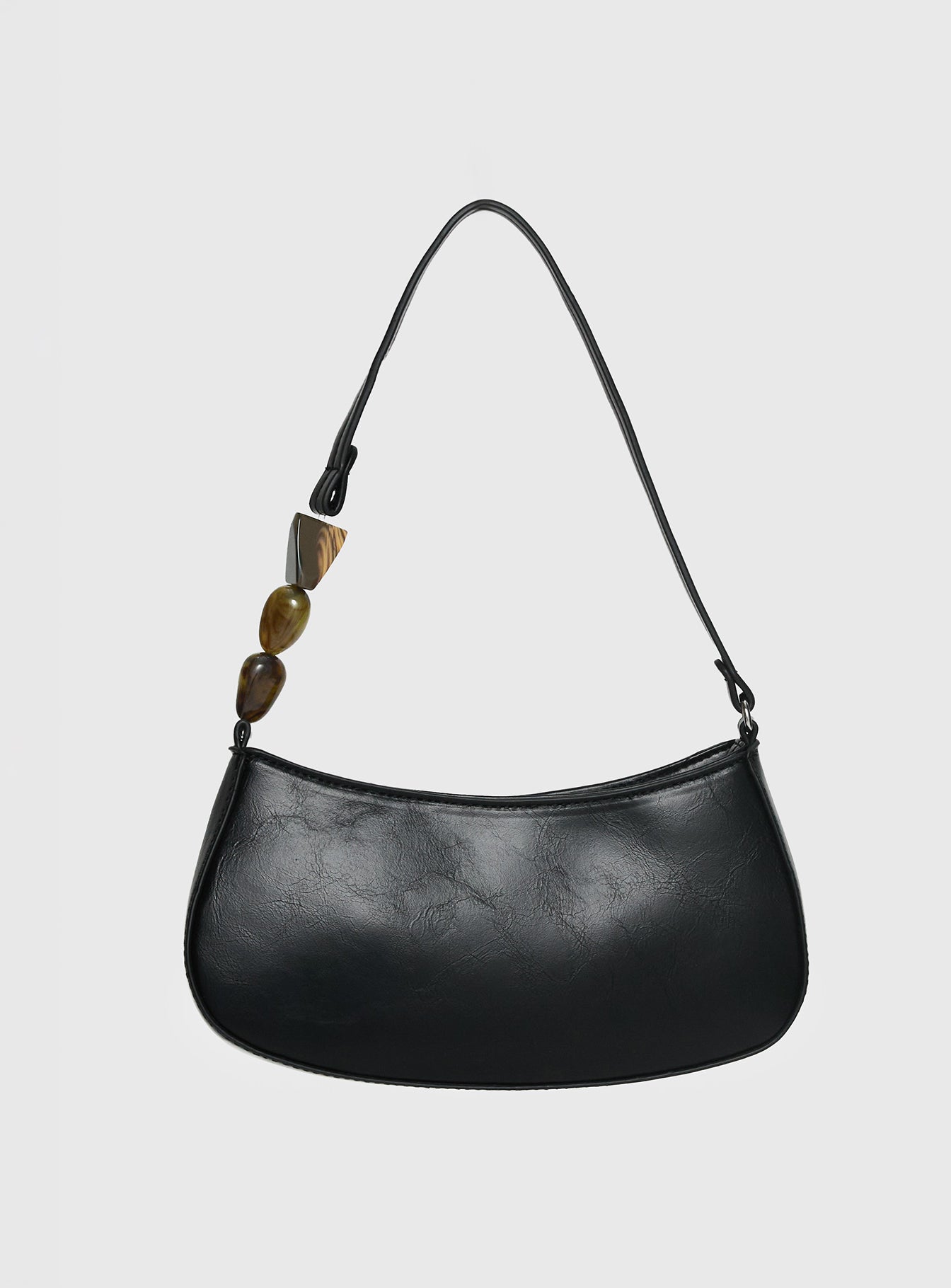 Contradiction Bead Detail Shoulder Bag Black - Image 2
