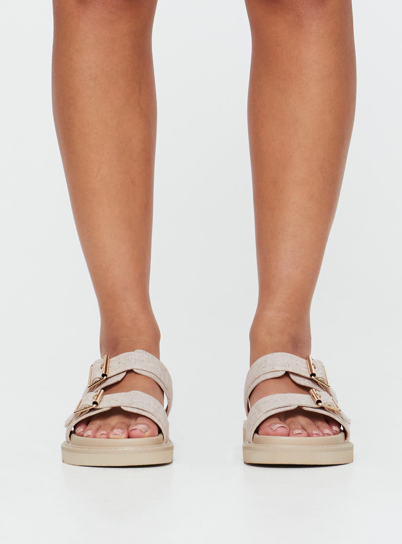 Roxxie Sandals Beige Linen - Image 2