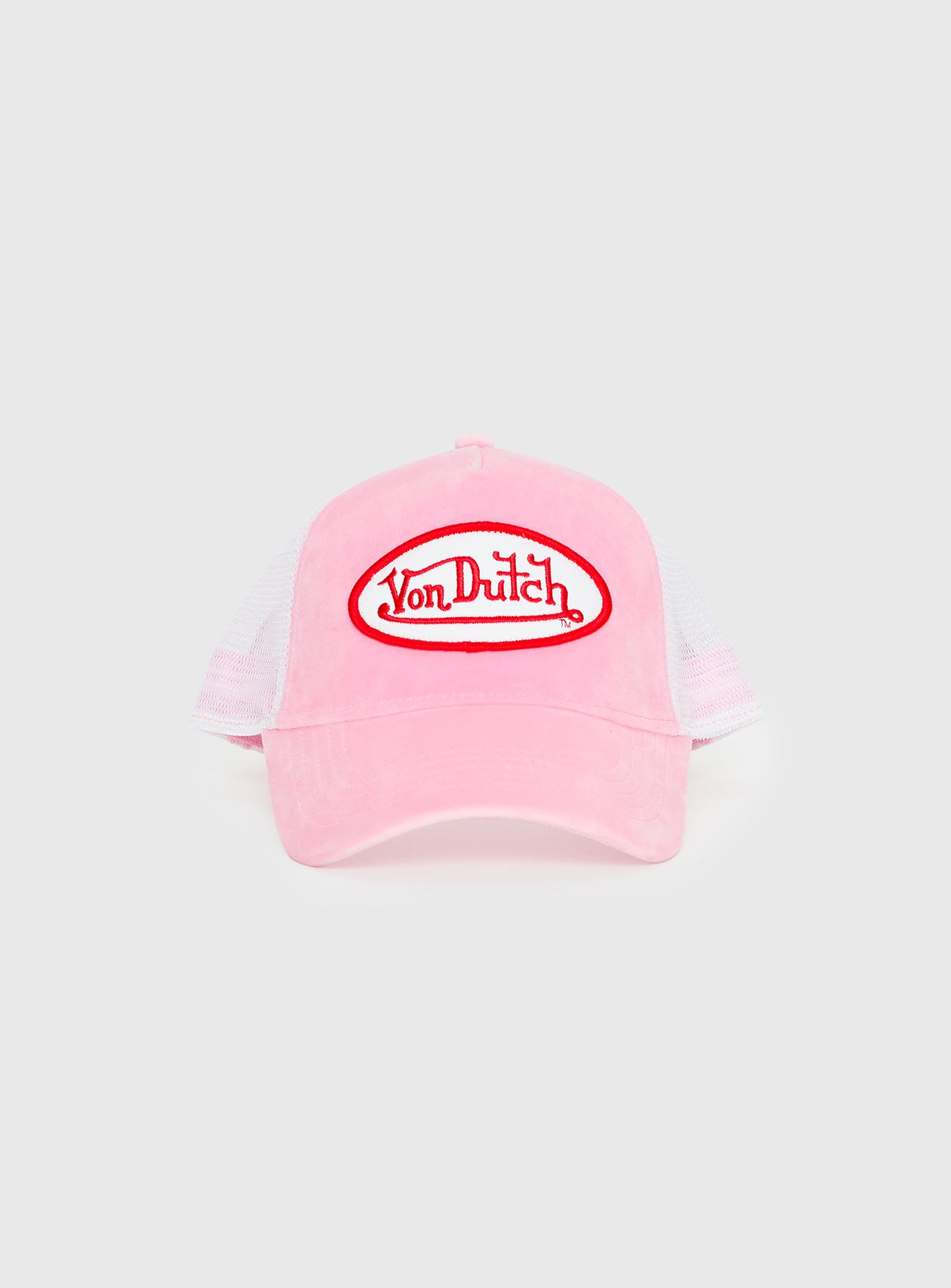 Von Dutch Velvet Trucker Hat Pink - Image 2