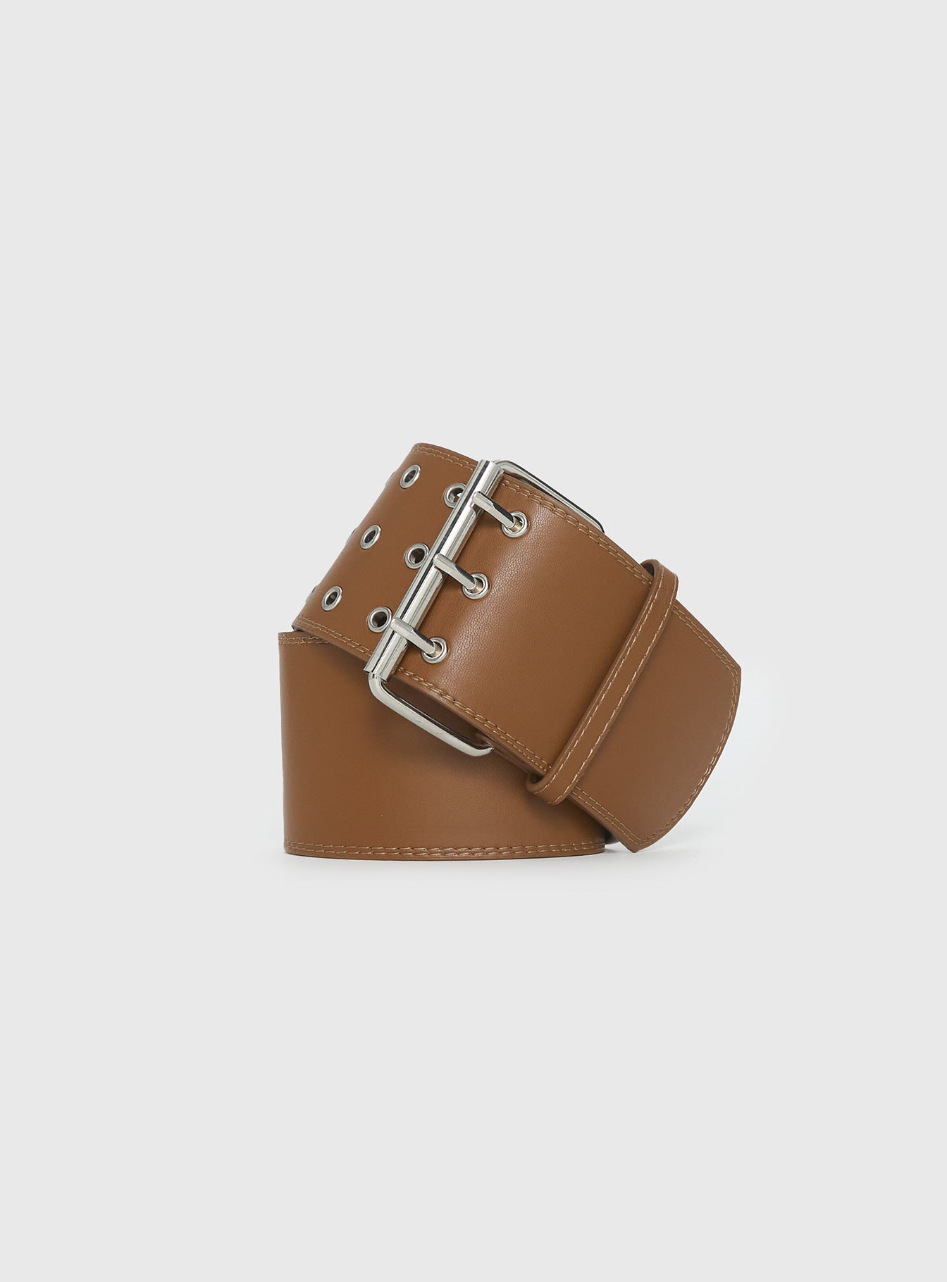 Essences Faux Leather Belt Brown - Image 2