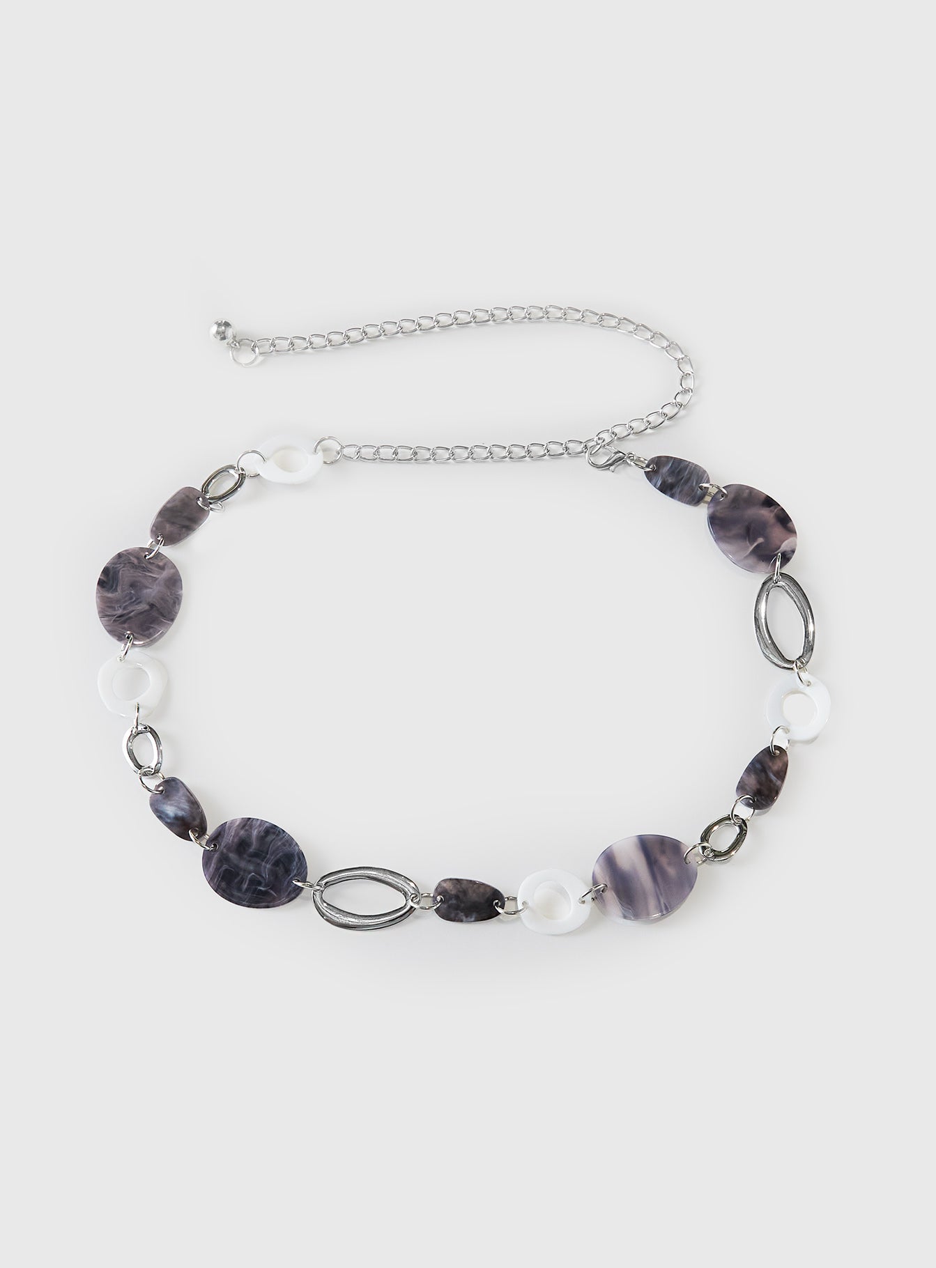 Felon Beaded Chain Belt Silver Black - Image 2