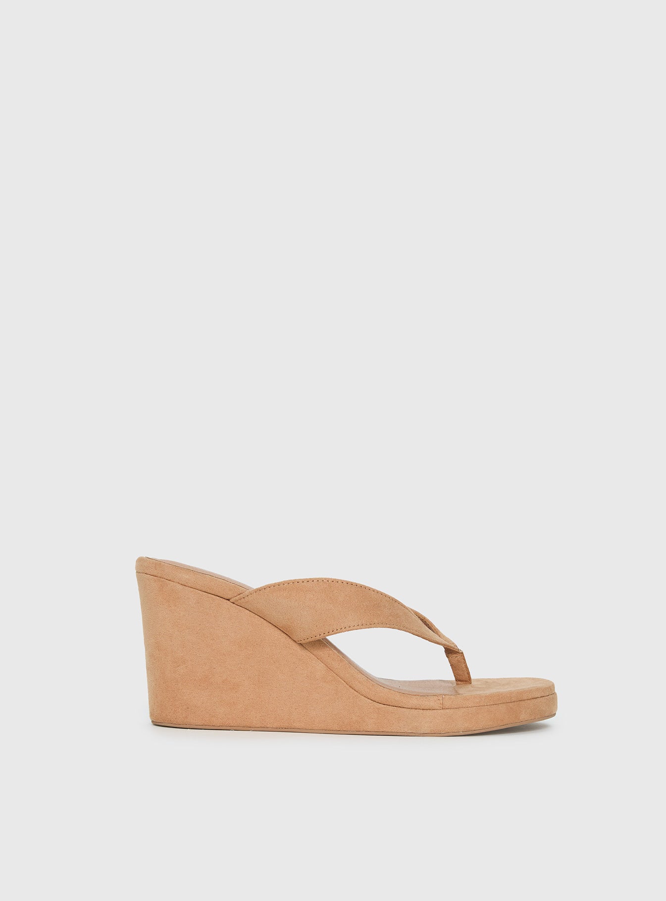 Kamiko Wedged Heels Tan Faux Suede - Image 2