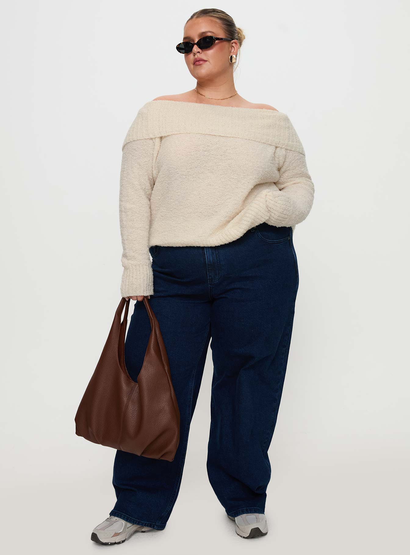 Parkley Boucle Off The Shoulder Cream Curve - Image 3