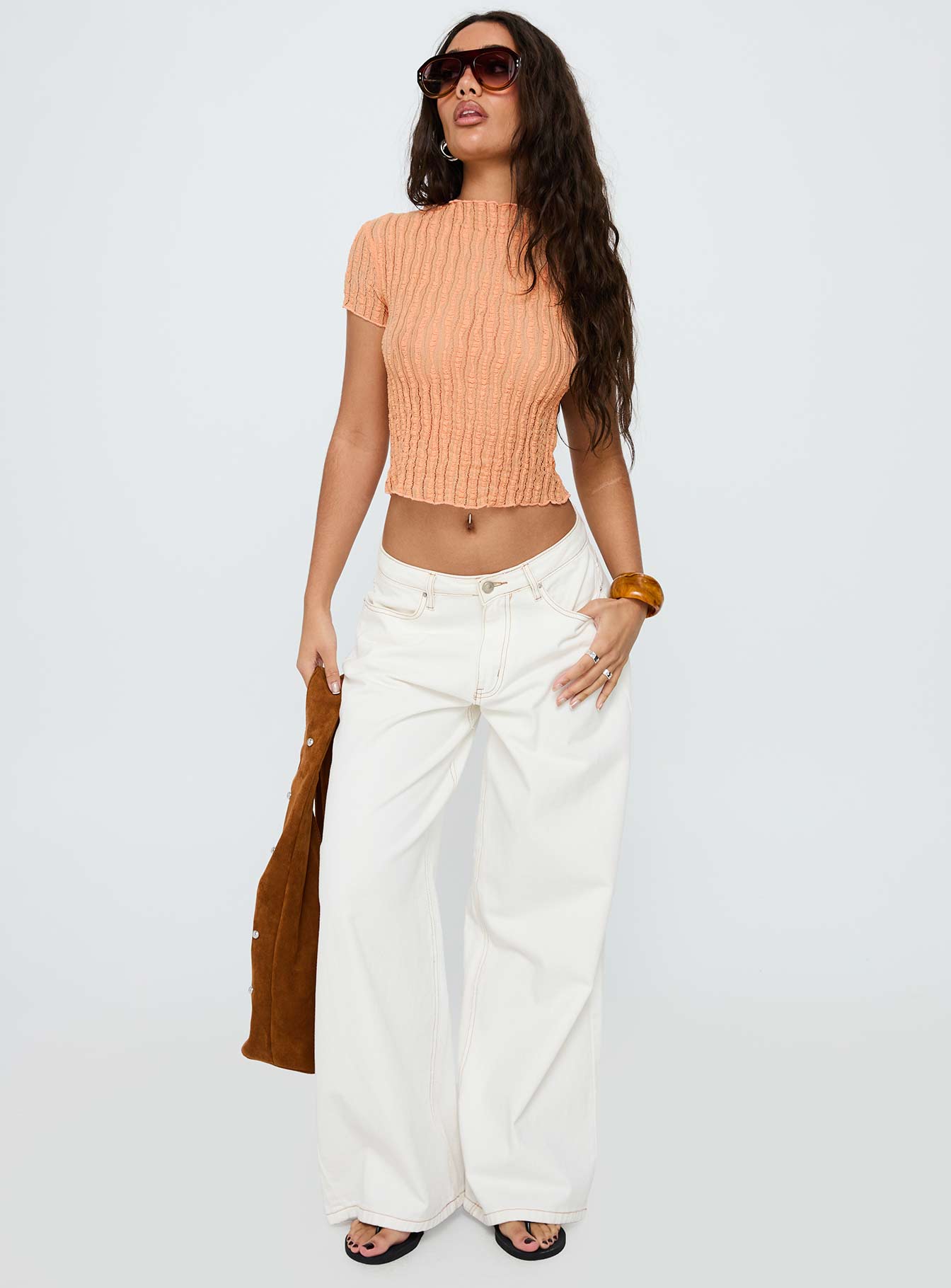 Padra Short Sleeve Top Orange - Image 2