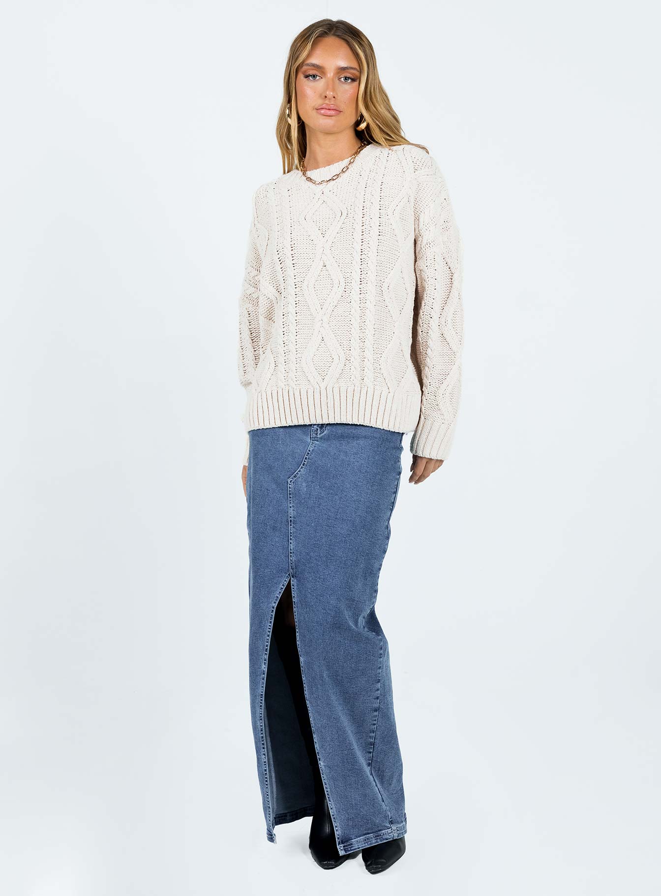 Anaya Oversized Sweater Beige - Image 3