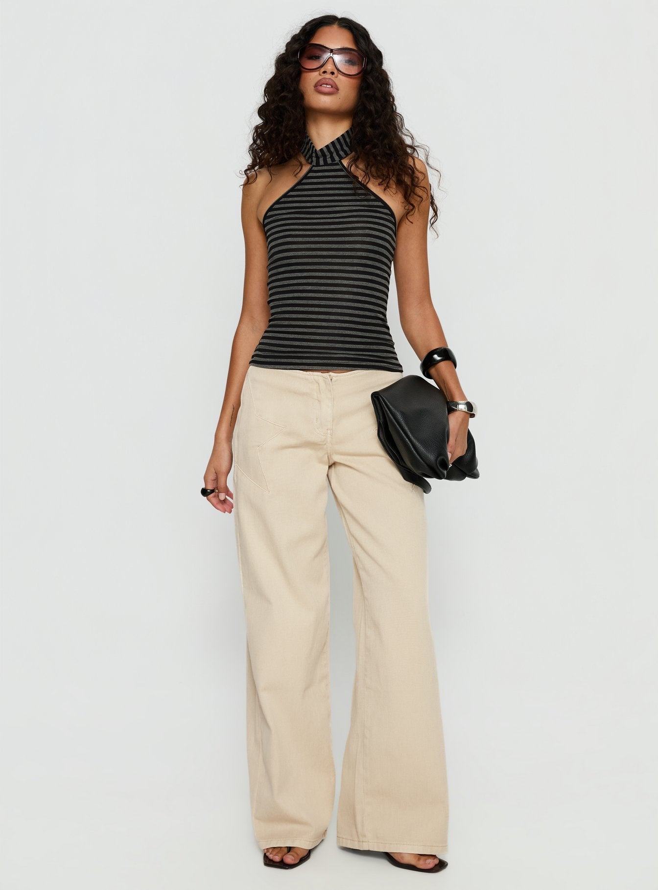 Katriana High Neck Top Multi Stripe - Image 2