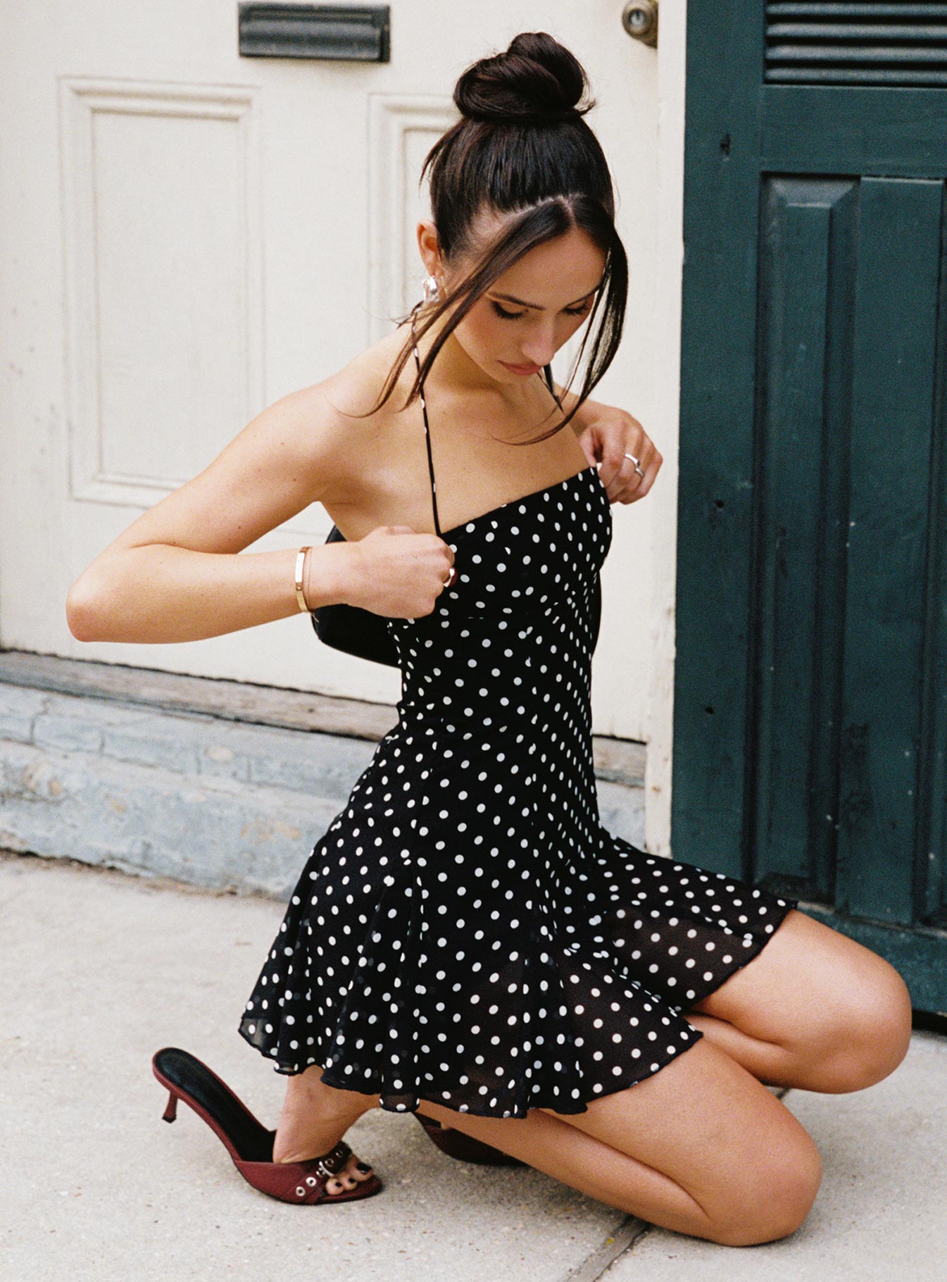 Delamere Mini Dress Black White - Image 12