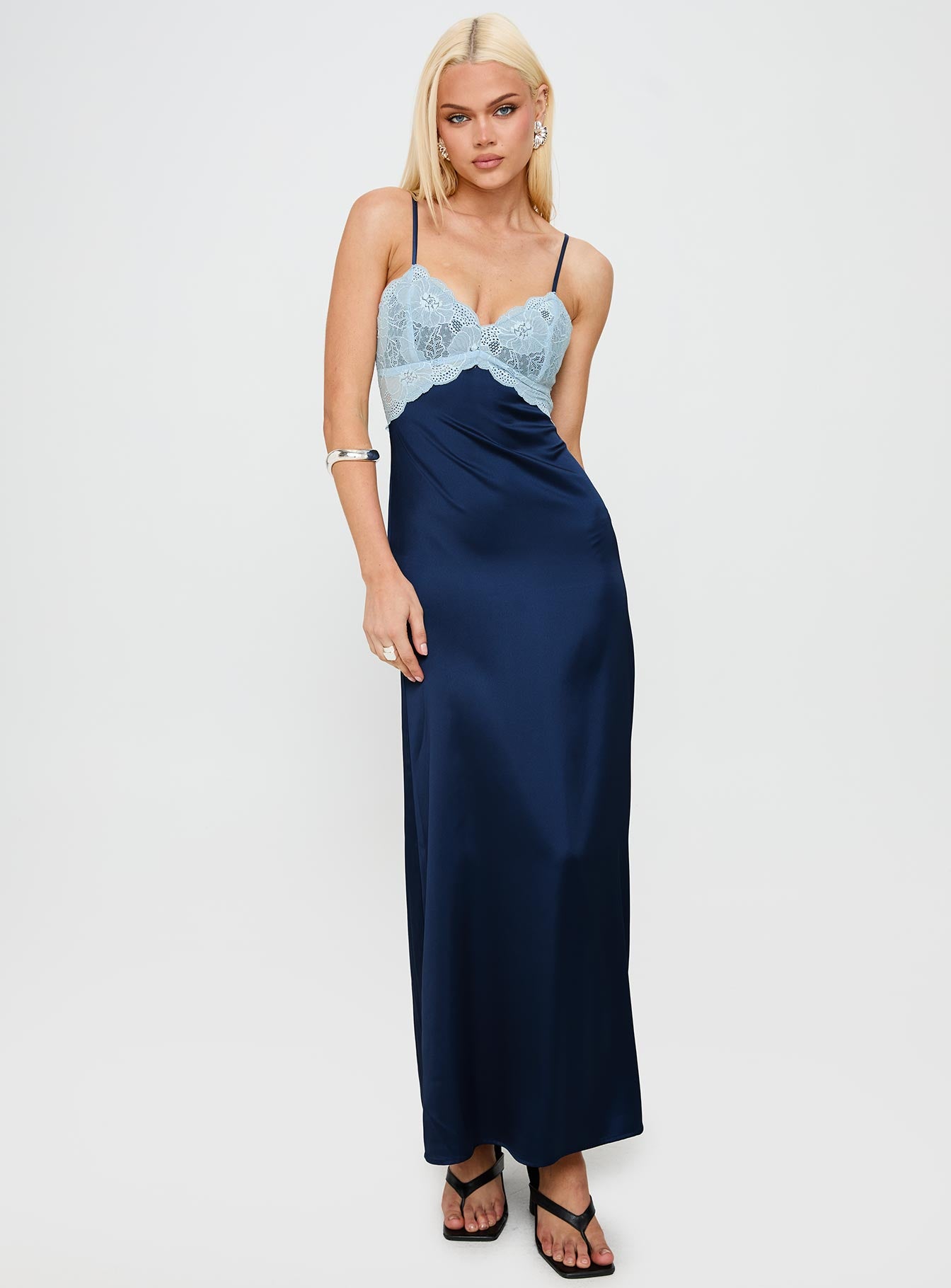 Better Than Words Lace Maxi Dress Navy - Image 2