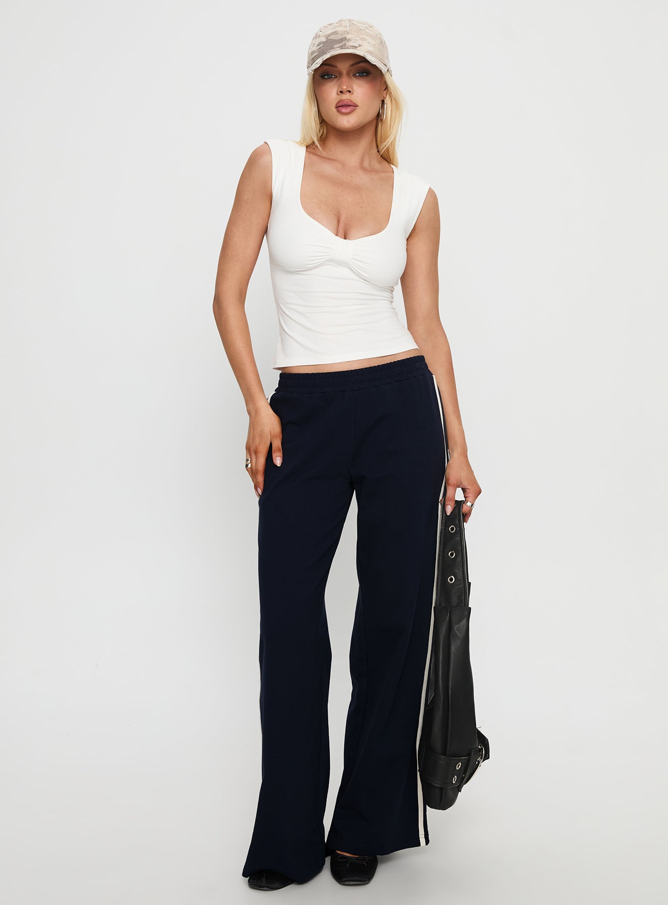 Penni Ruched Tank Top White - Image 3